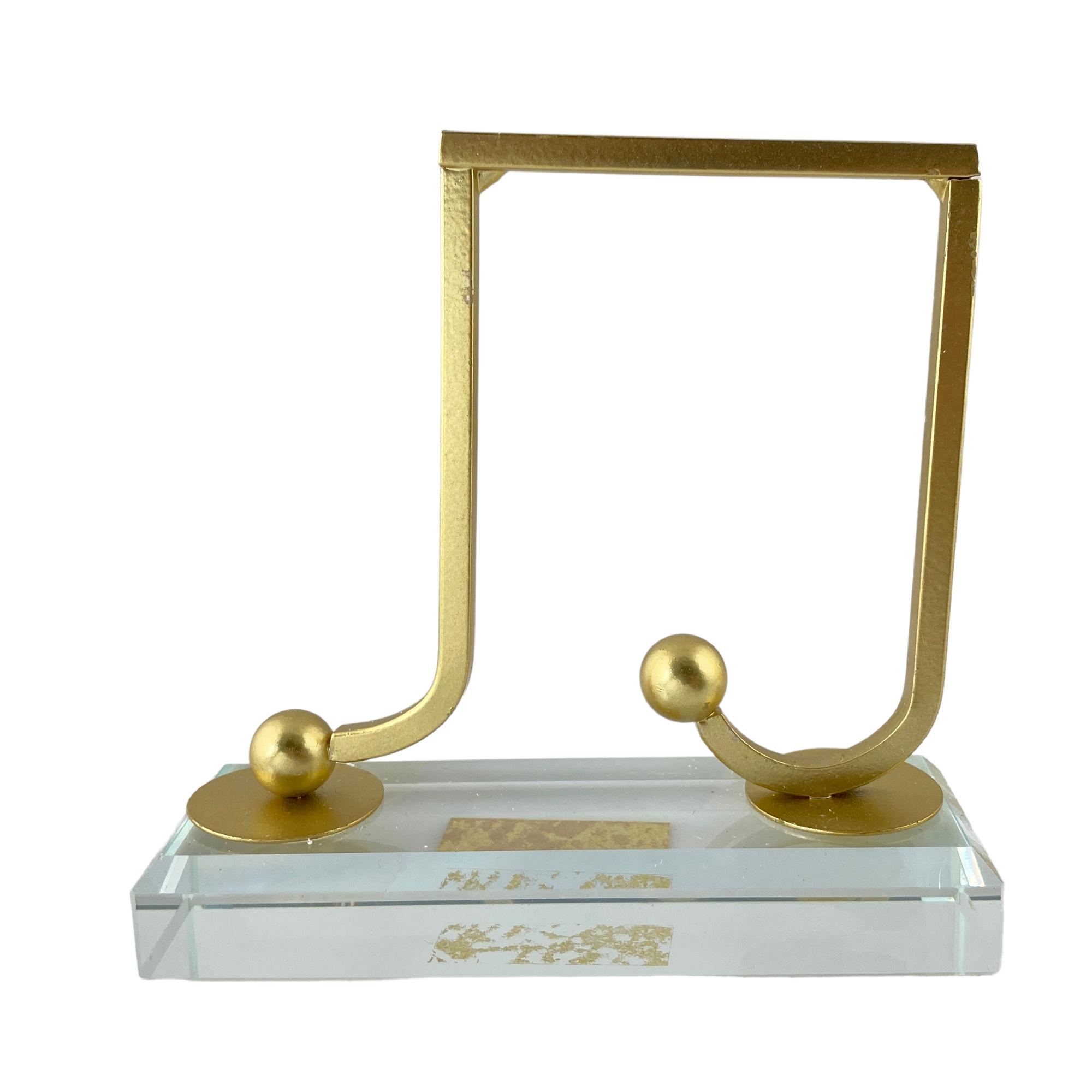 CRYSTAL DESK DECORATION - GOLDMUSICAL STYLE- EIGHTH NOTE DU - 532-45185