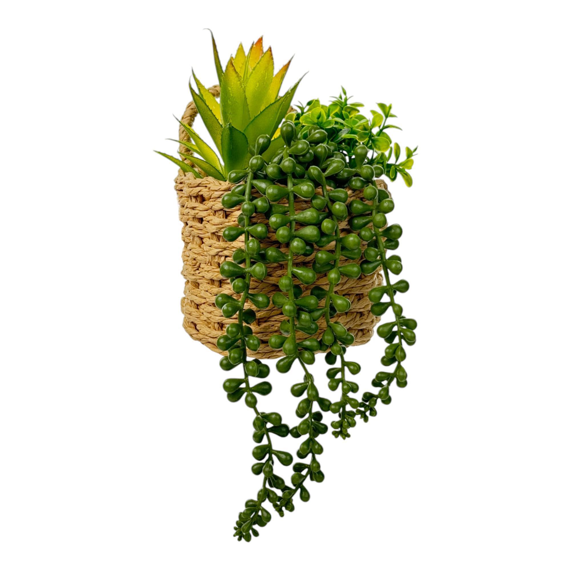 12.5X12.5X18.5CM ARTIFICIAL PLANT W/PAPER STRING WOVEN POT - 532-53210