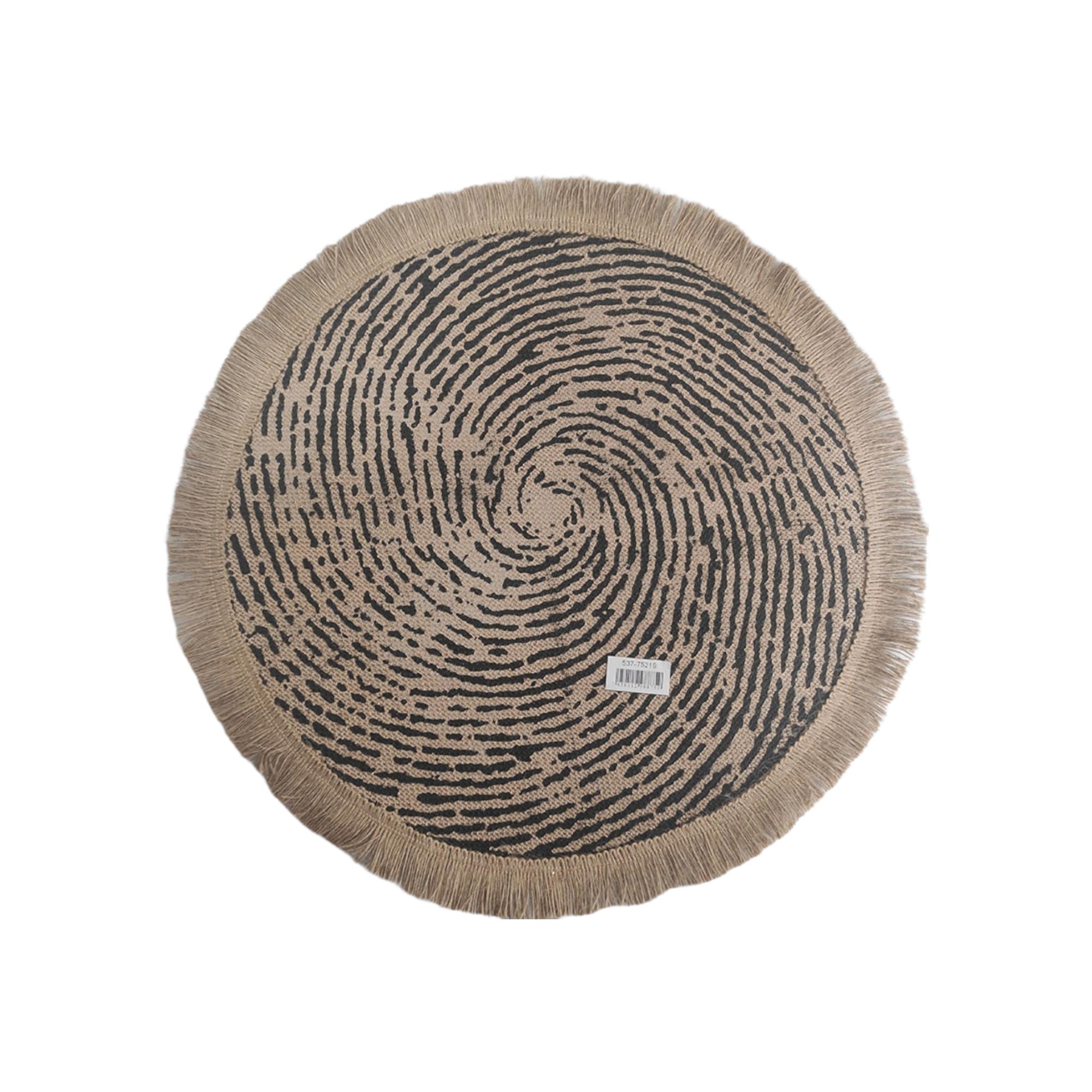 Printed jute placemat with fringe
Size:38cm
Material:Jute - 537-75219