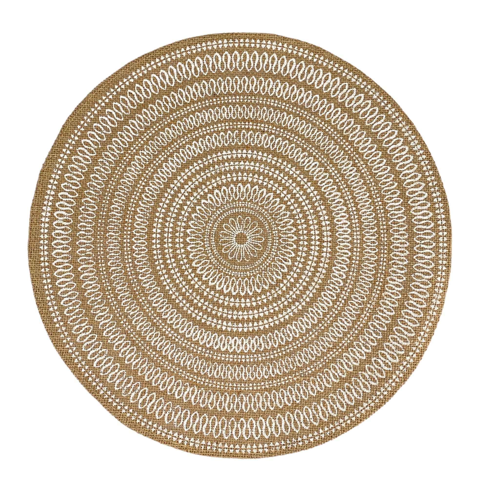 Printed jute placemat Material:100%Jute
Size:38cm - 537-75353