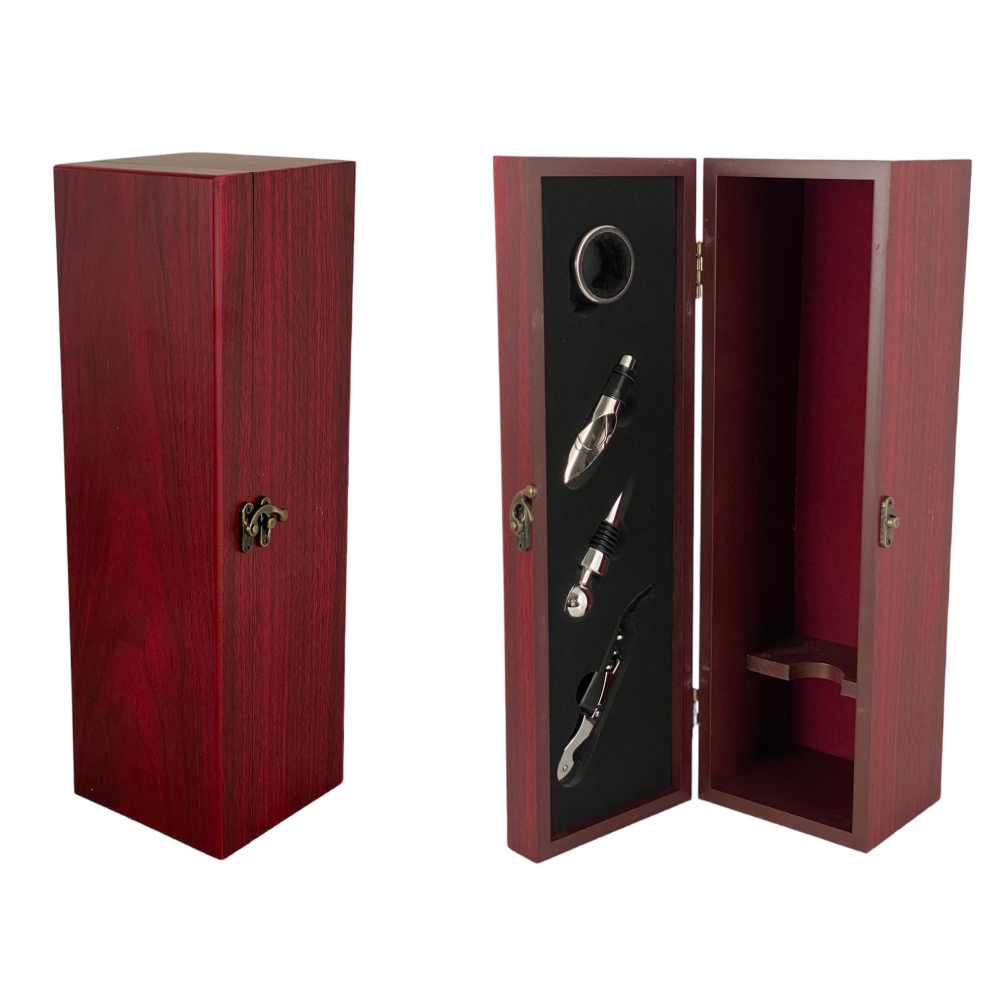 Waiter Box 1 bottle MDF box with waiter'scorkscrewpourer collar and st - Noritex