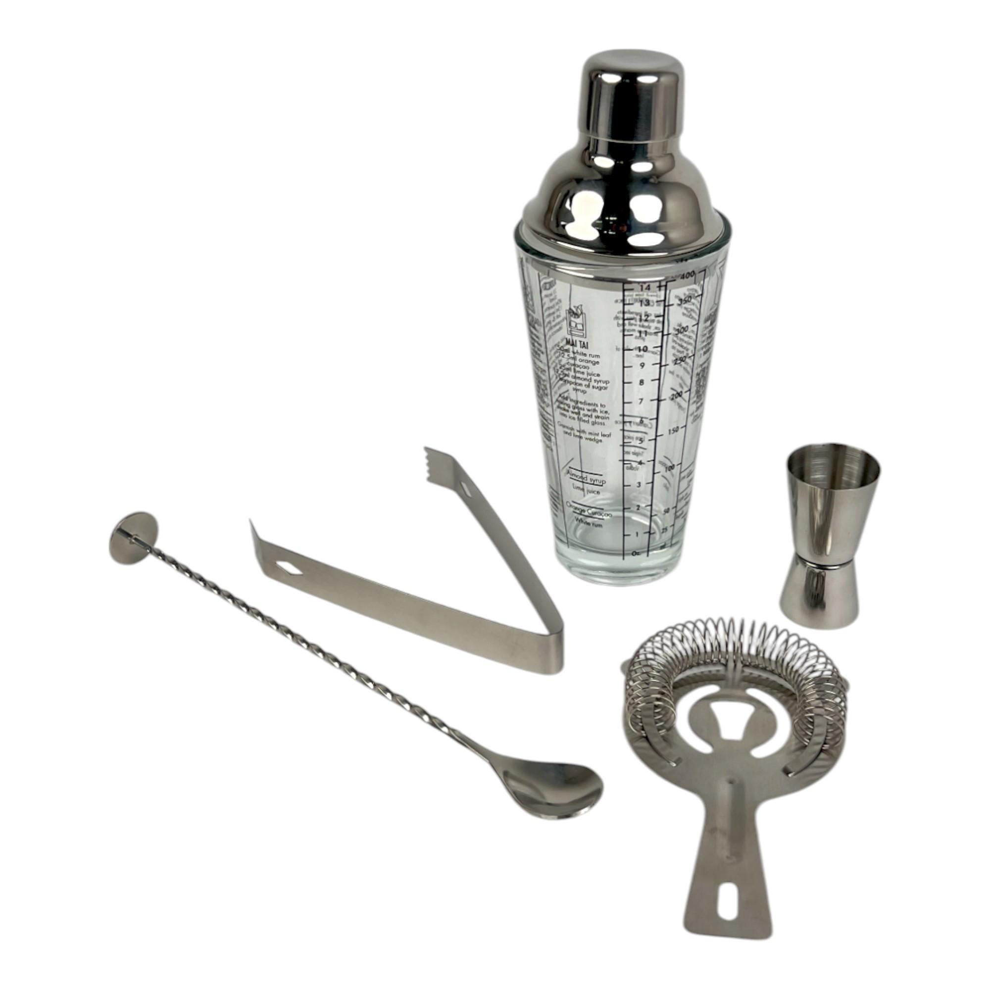 5pcs 400ML cocktail shaker barset-11.5X9.5X27CM - 567-411354