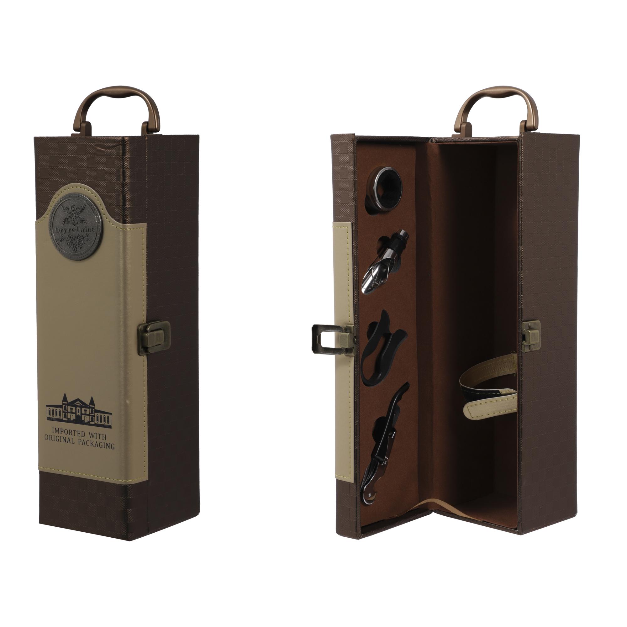 1 bottle PU box with waiter'scorkscrewpourer collar and foi - 567-41777