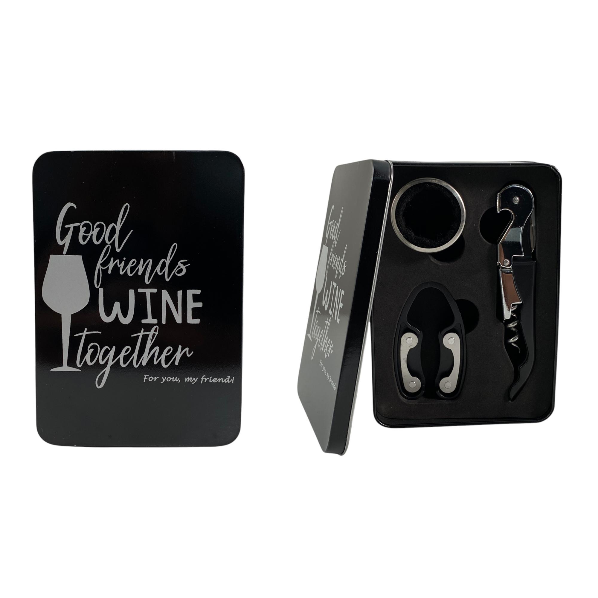 black tin box with collarfoilcutter and waiter's corkscrew- - Noritex
