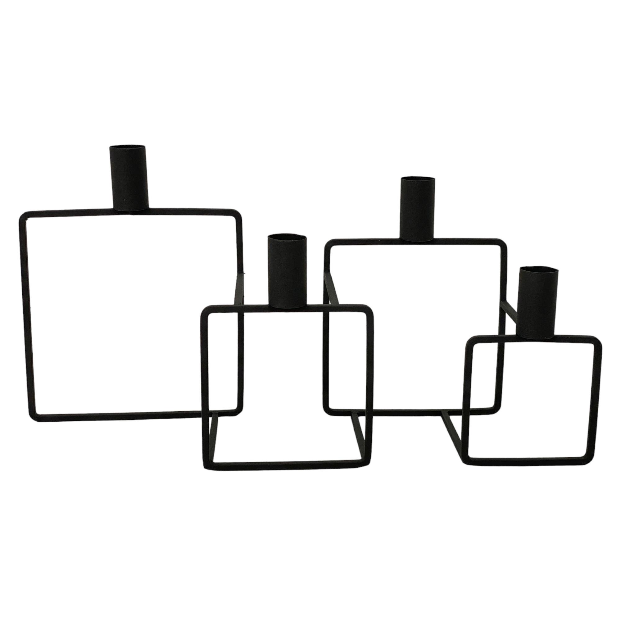 Black metal taper candle holder 35.2x11x17.8cm - 567-59157