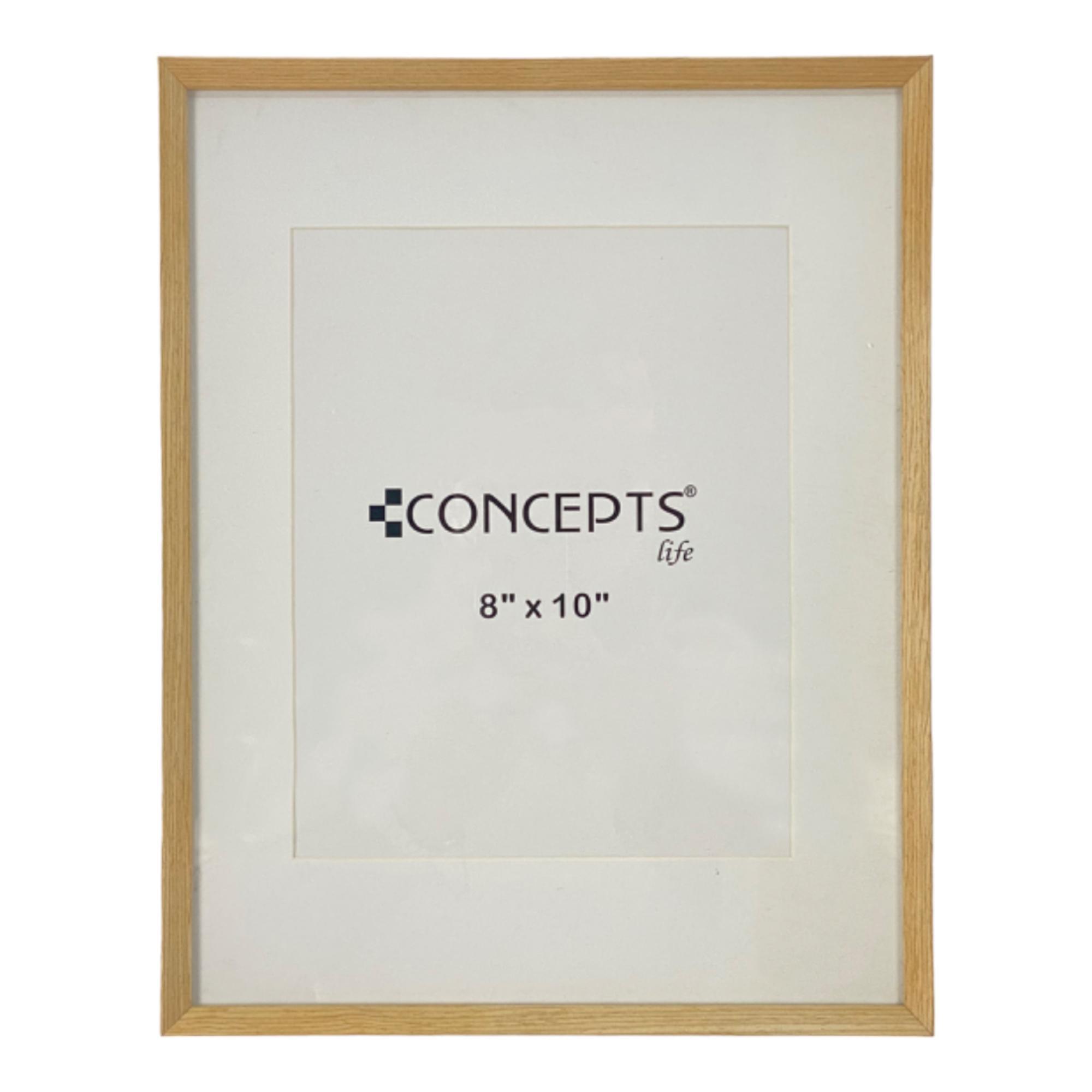 Aluminum photo frame wrapped with oak veneer 35x28cm matted - 567-71012
