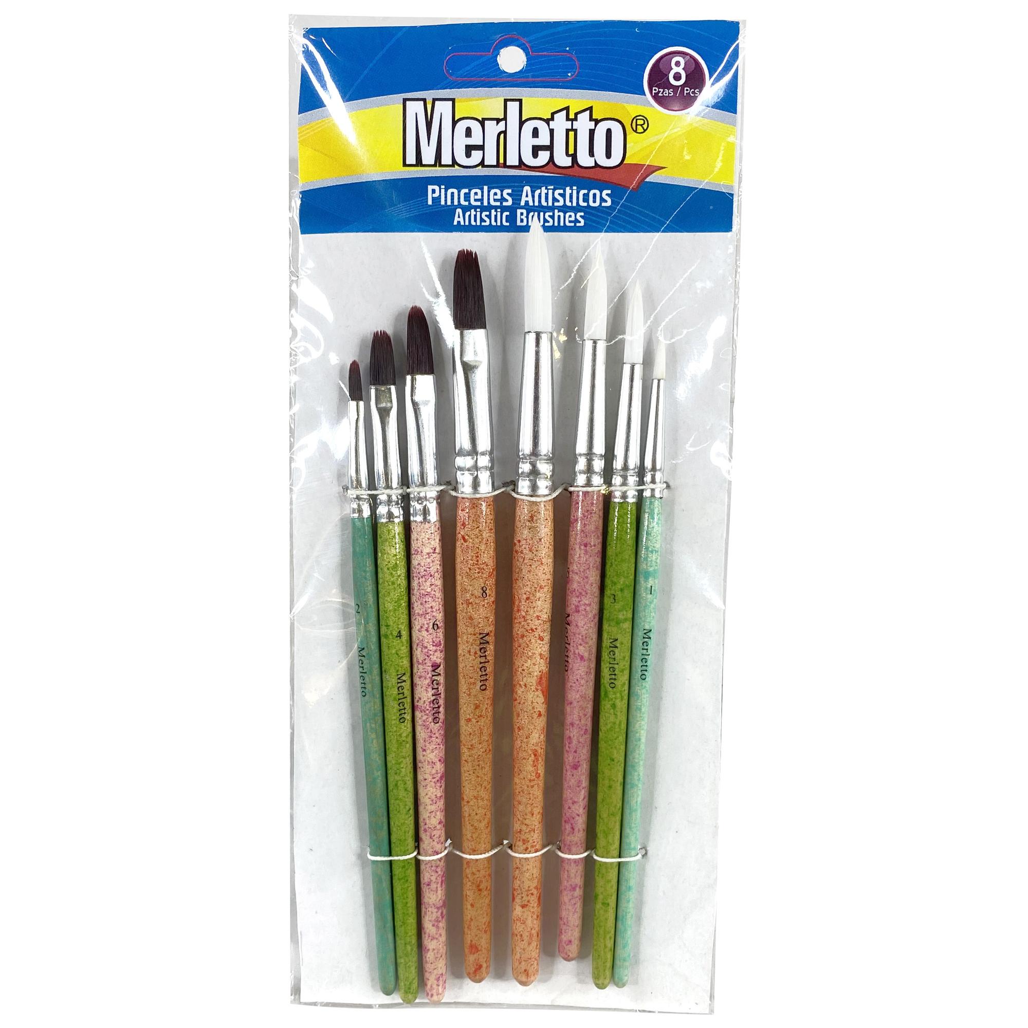 SET DE PINCELES 8PZAS PUNTA OBLATE (4810) REDONDA (481012) - 780-1592917