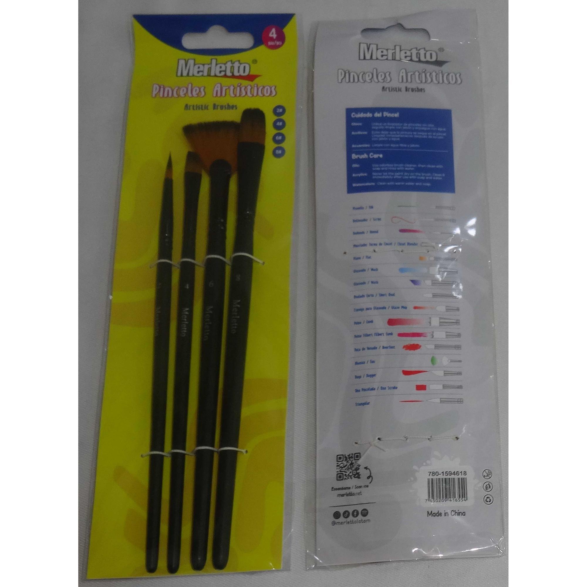 CONJUNTO DE 4 PINCÉIS DE ARTE MAJESTOSOS (#2 #4 #6 #8) - 780-1594618