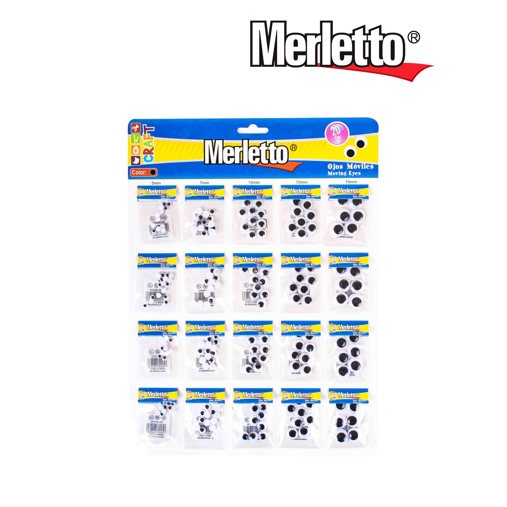 SET EYES 5/7/10/12/15MM 20PCS - 780-3817778