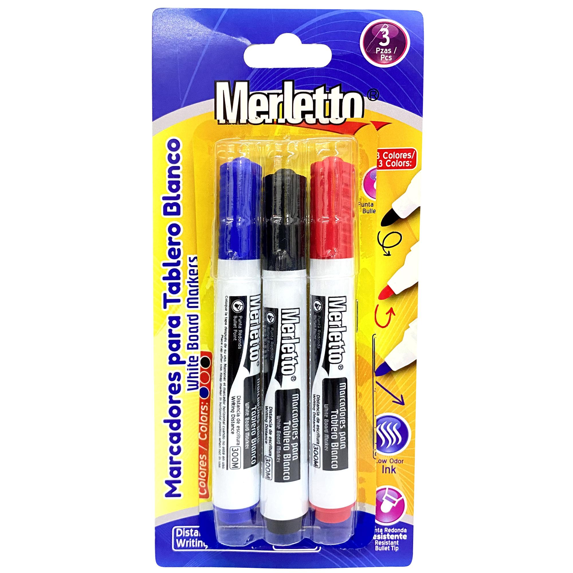 SET DE 3 MARCADORES PARA TABLERO BLANCO 300M DE ESCRITURA - 780-7552695