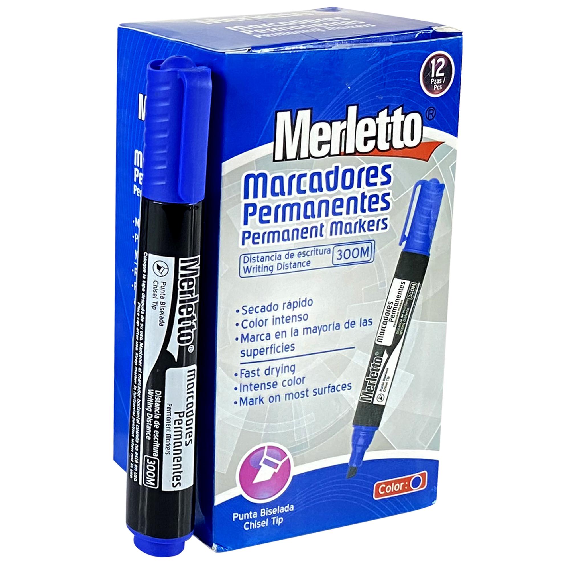 MARCADOR PERMANENTE AZUL 12 UNIDADES - 780-755269609