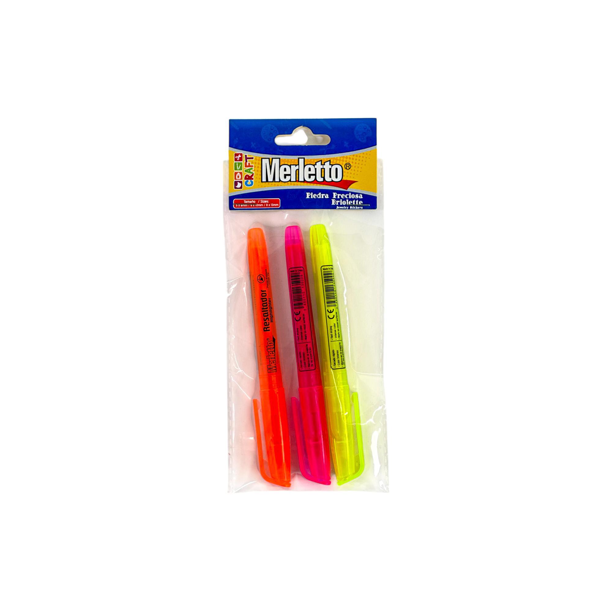SET DE 3 RESALTADORES 3 COLORES: ROSADO NARANJA AMARILLO. - 780-7554275