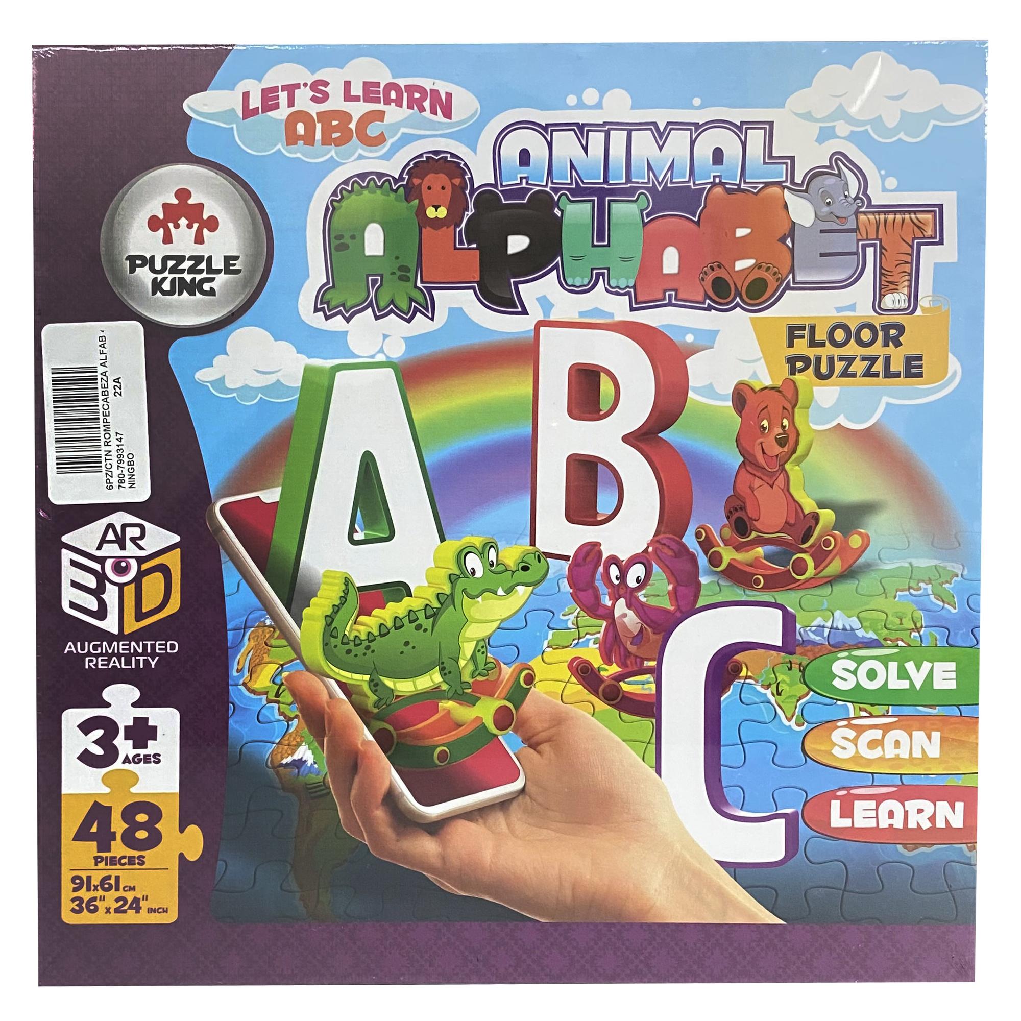 QUEBRA-CABEÇA DIGITAL ALFABETO ANIMAL 3D 48PCS - 780-7993147
