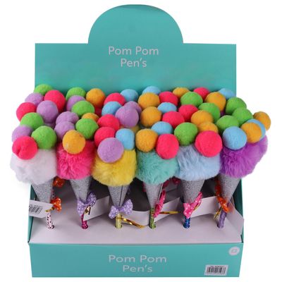 DISPLAY DE BOLIGRAFOS ESCOLARES CONO DE HELADO 18PZ 0.7MM