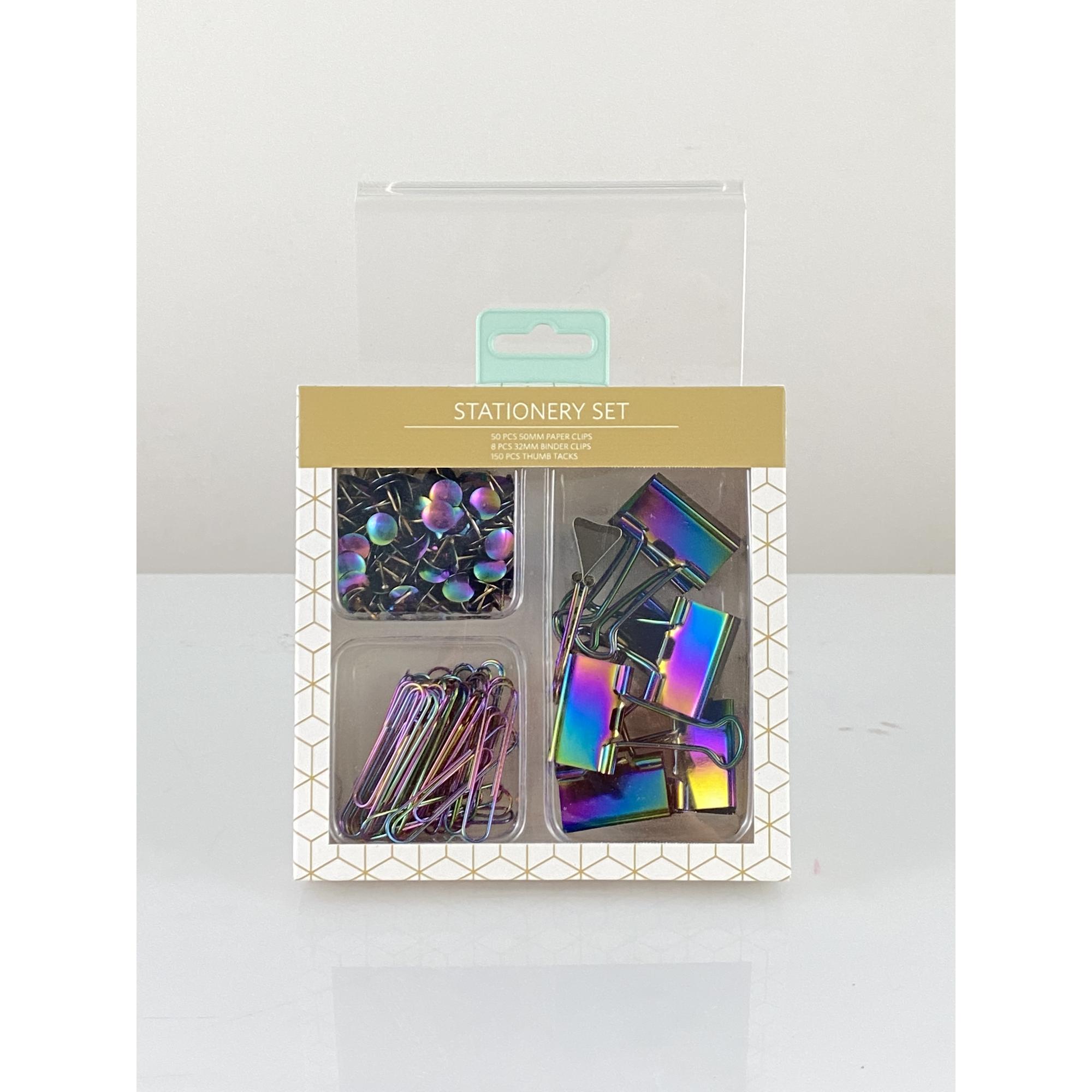 O CONJUNTO DE CLIPES DE MESA INCLUI: 8 CLIPES DE ENCADERNAÇÃO 32 mm 50 CLIPES 50 mm 150 PINOS - 780-8513619