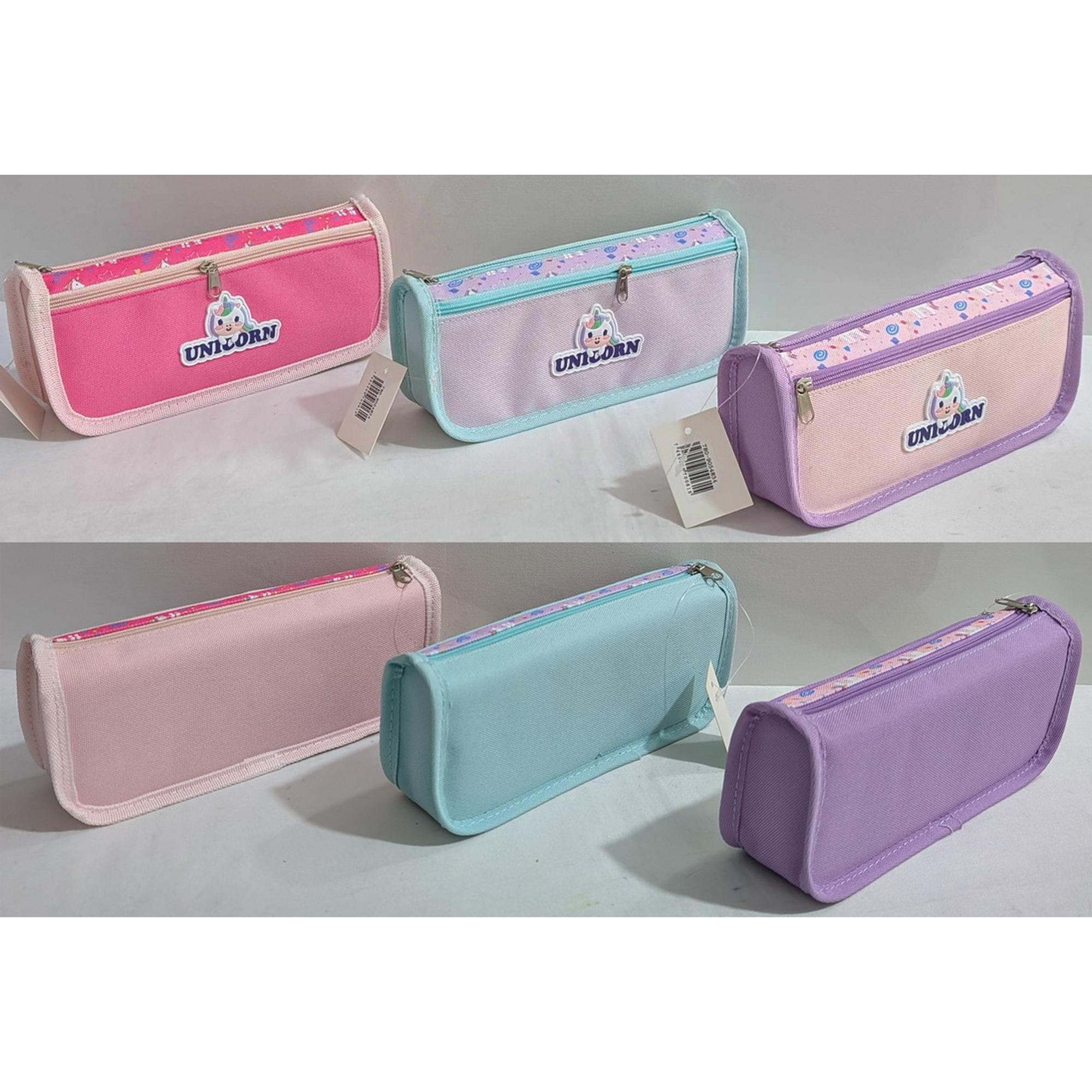 CARTUCHERA DE 2 BOLSILLO , COLORES SURTIDOS, SIZE: 21.5*5.5*9CM - 780-9054834