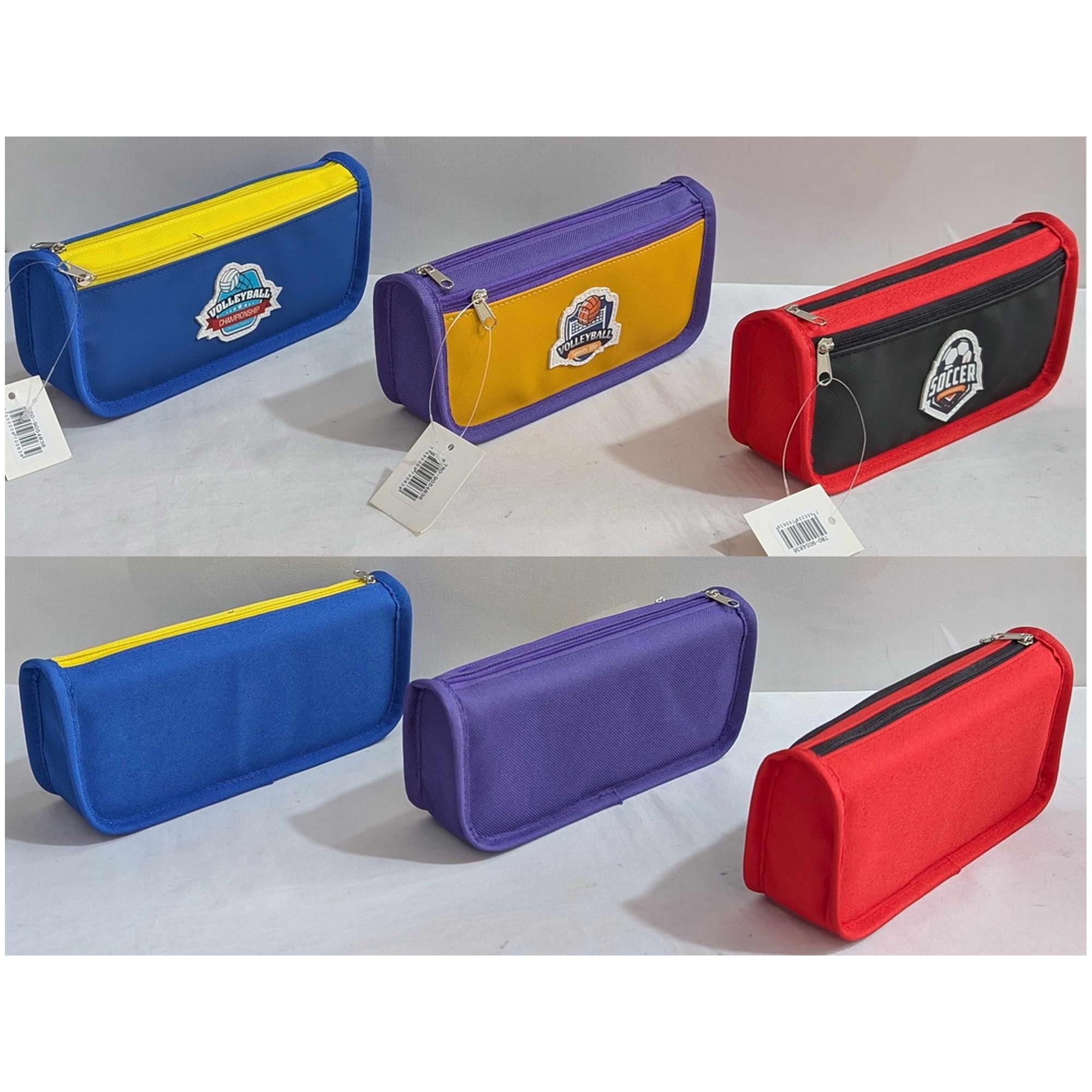 CARTUCHERA DE 2 BOLSILLO , COLORES SURTIDOS, SIZE: 21.5*5.5*9CM - 780-9054836
