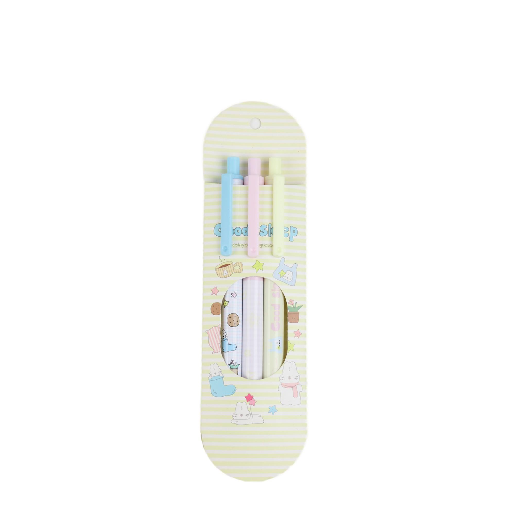 3 CANETAS DE PRESSÃO DE GEL DE 0,7 MM, TINTA AZUL, 3 DESIGNS - 780-9084757