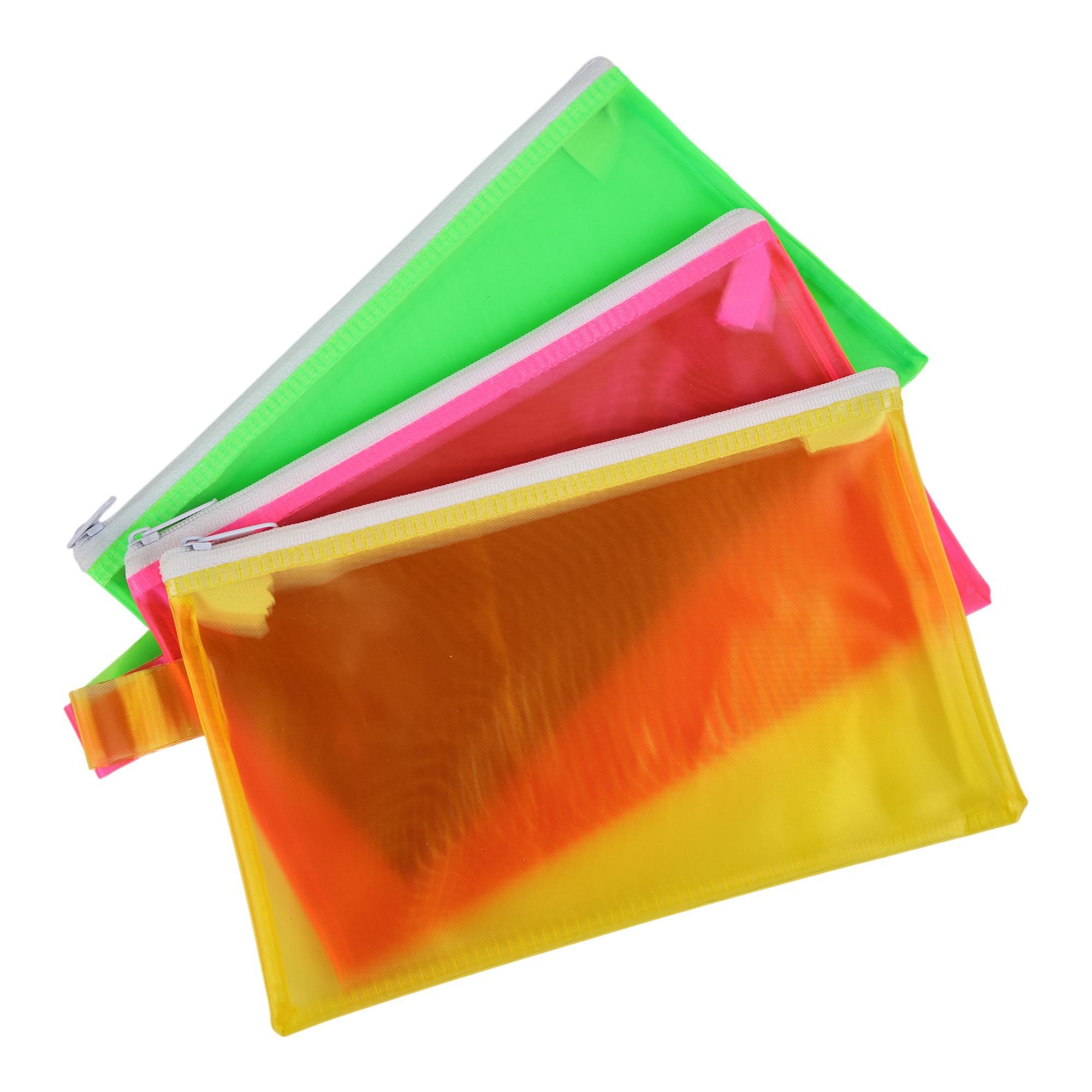 CARTUCHERA MALLA TRANSPARENTE B6 1/2. 3 COLORES - 780-9194608