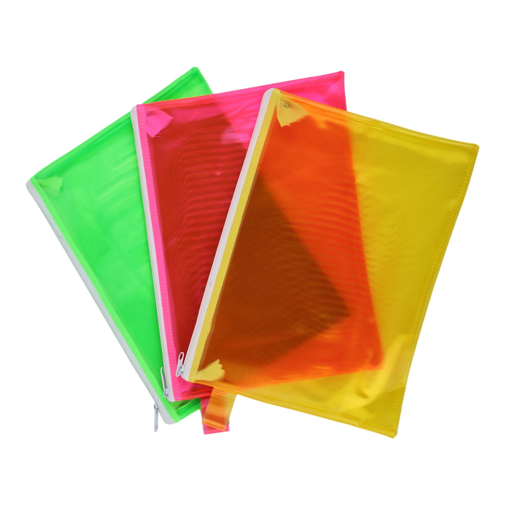 CARTUCHERA MALLA TRANSPARENTE A5. 3 COLORES - 780-9194609