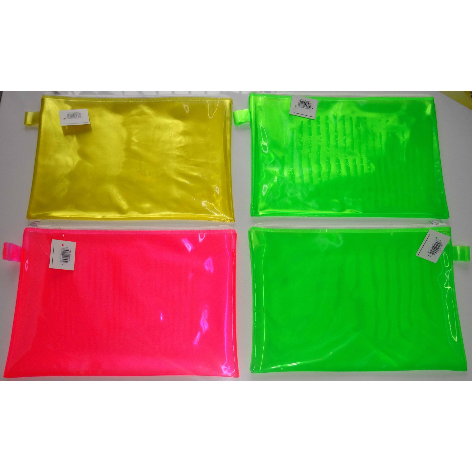 CARTUCHERA MALLA TRANSPARENTE A4. 3 COLORES - 780-9194610