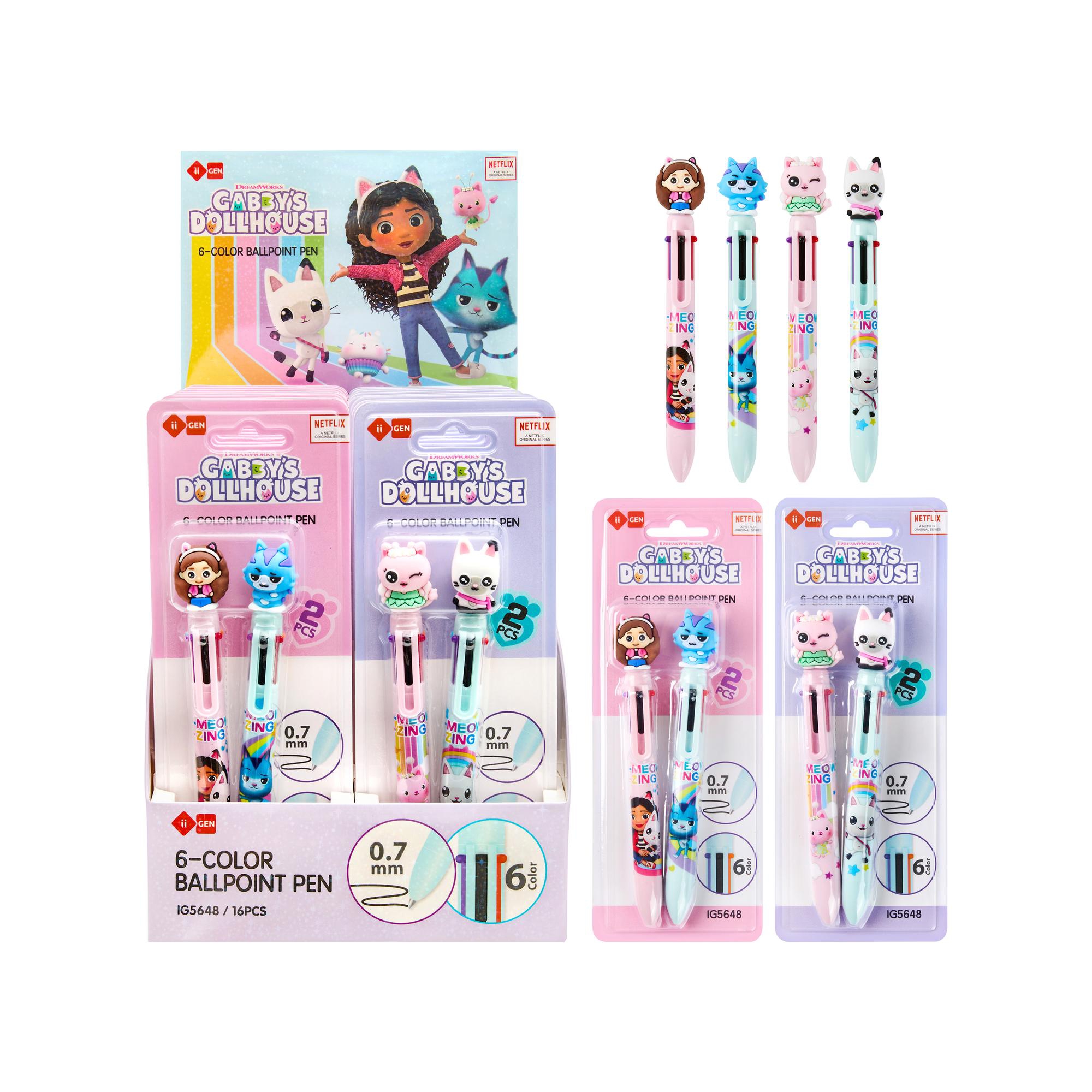 CANETAS MULTICOLORIDAS GABBY'S DOLLHOUSE 6 EM 1 0,7 MM (2 UNIDADES) - 780-9264895