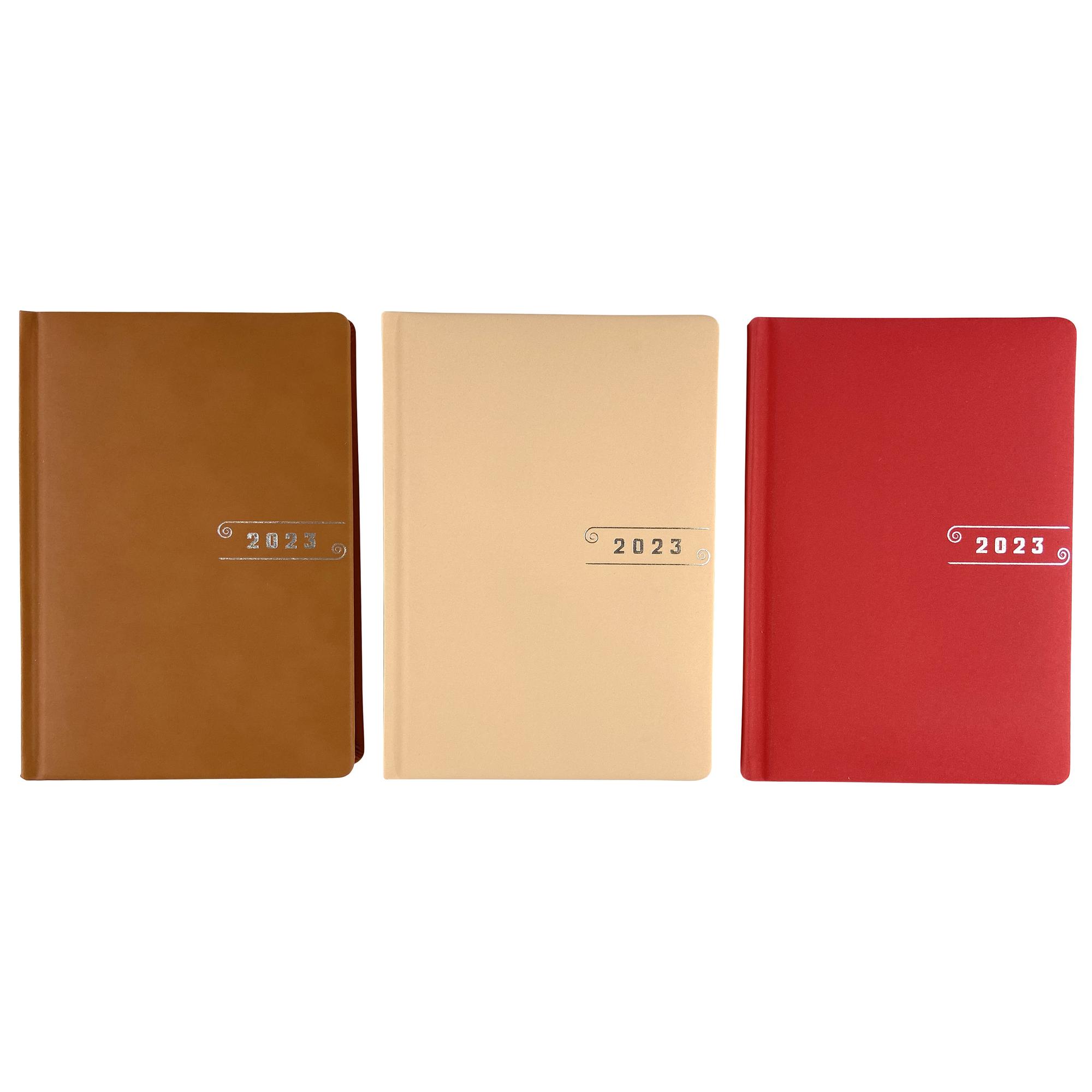 48PCS/CTN A5 2023 DIARY 184 SHEETS 60gsm YELLOW PAPER 2 COLO - 783-2033084