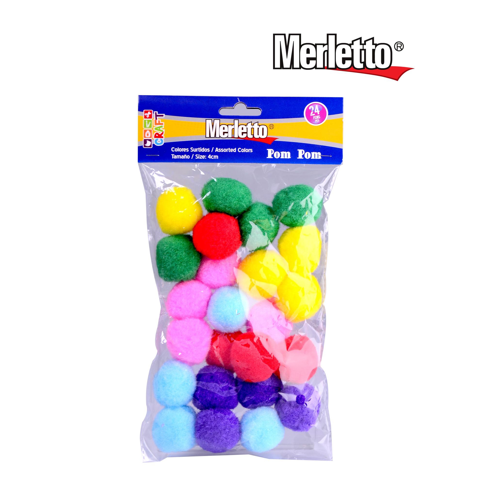 POM POM SURTIDO 24PZA 4CM - 785-6381572