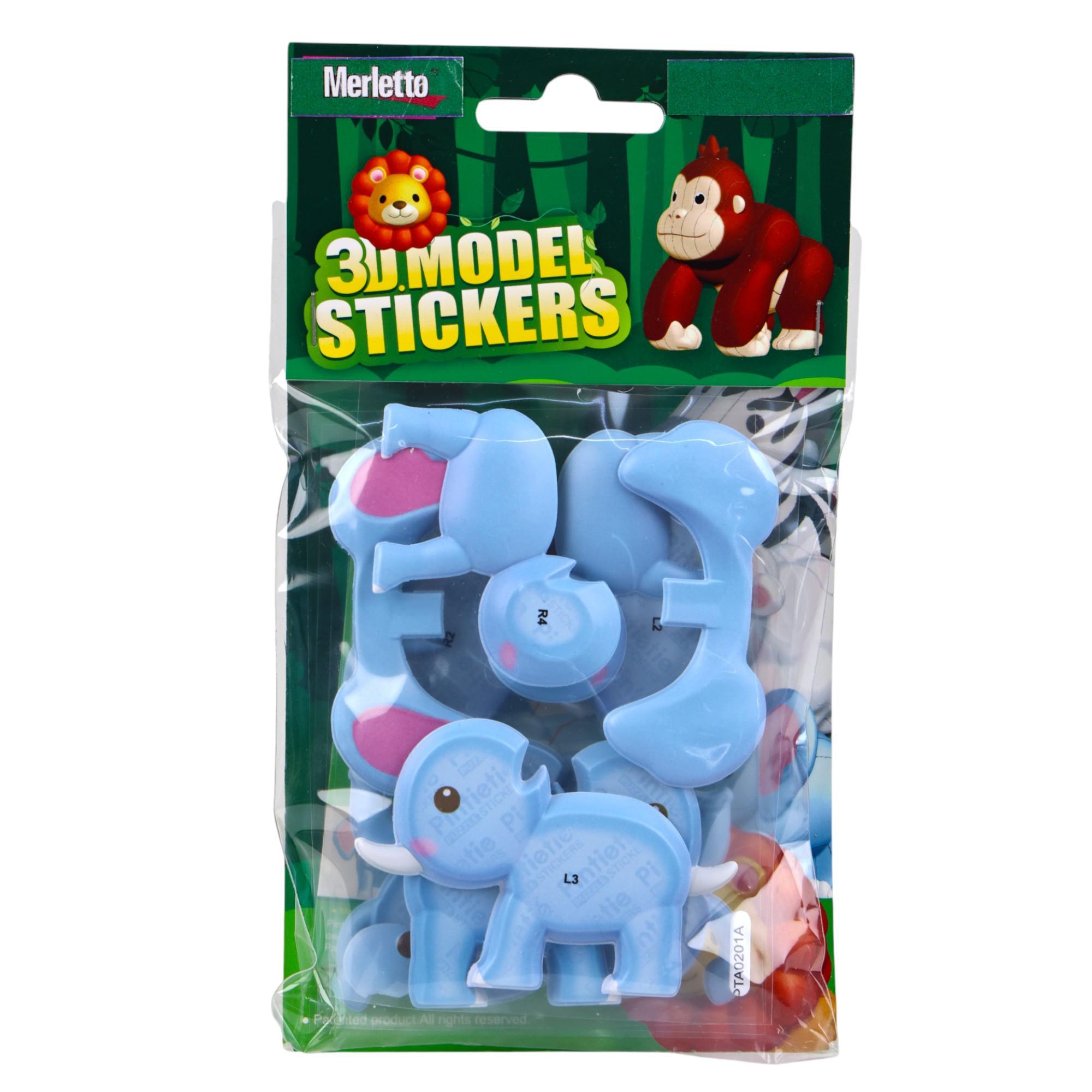 144PCSCTN 3D MODEL STICKERS INOPP BAG WITH CARD PACKING. DE - 785-6644552