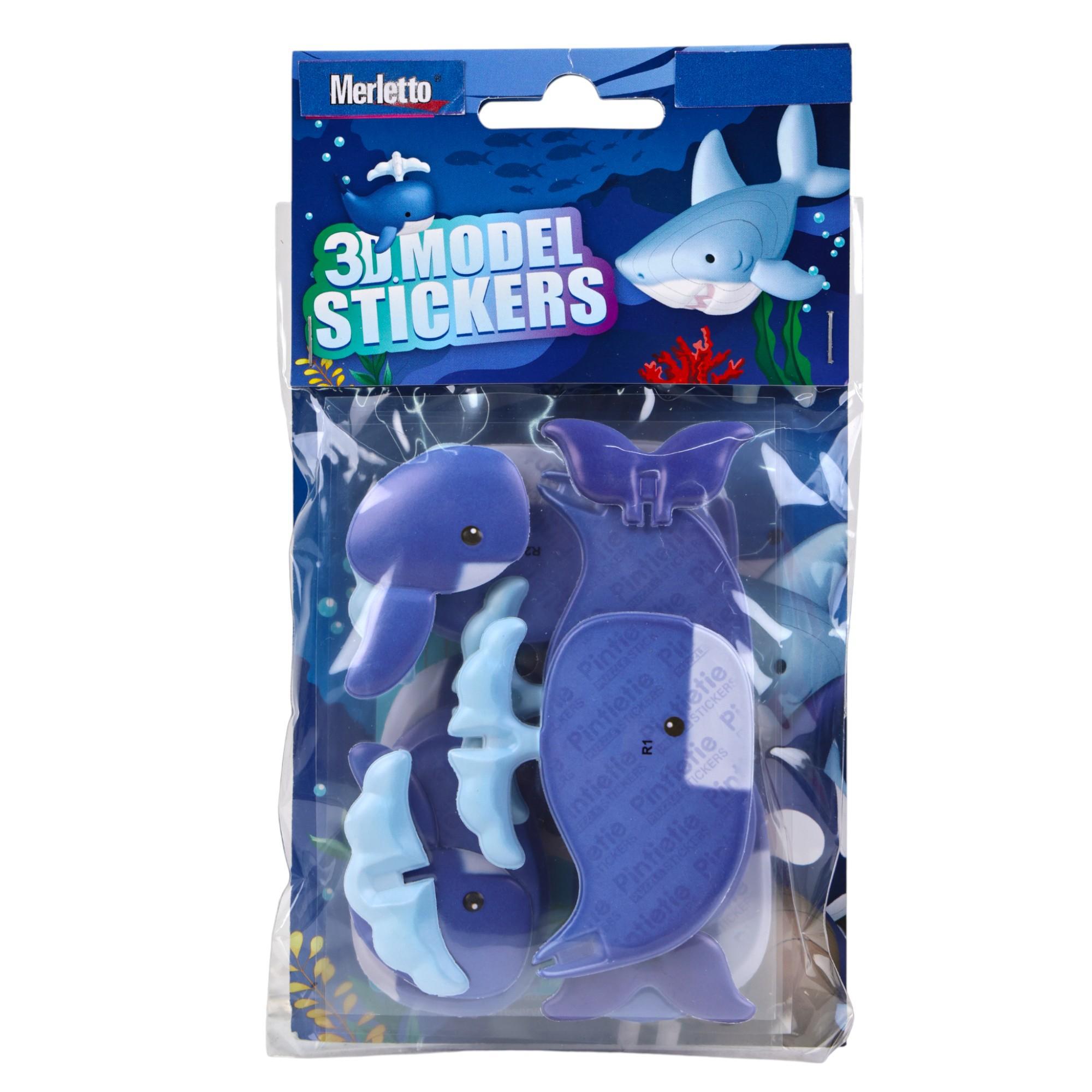 ADESIVOS DE MODELO 3D (BALEIA AZUL) - 785-6644557