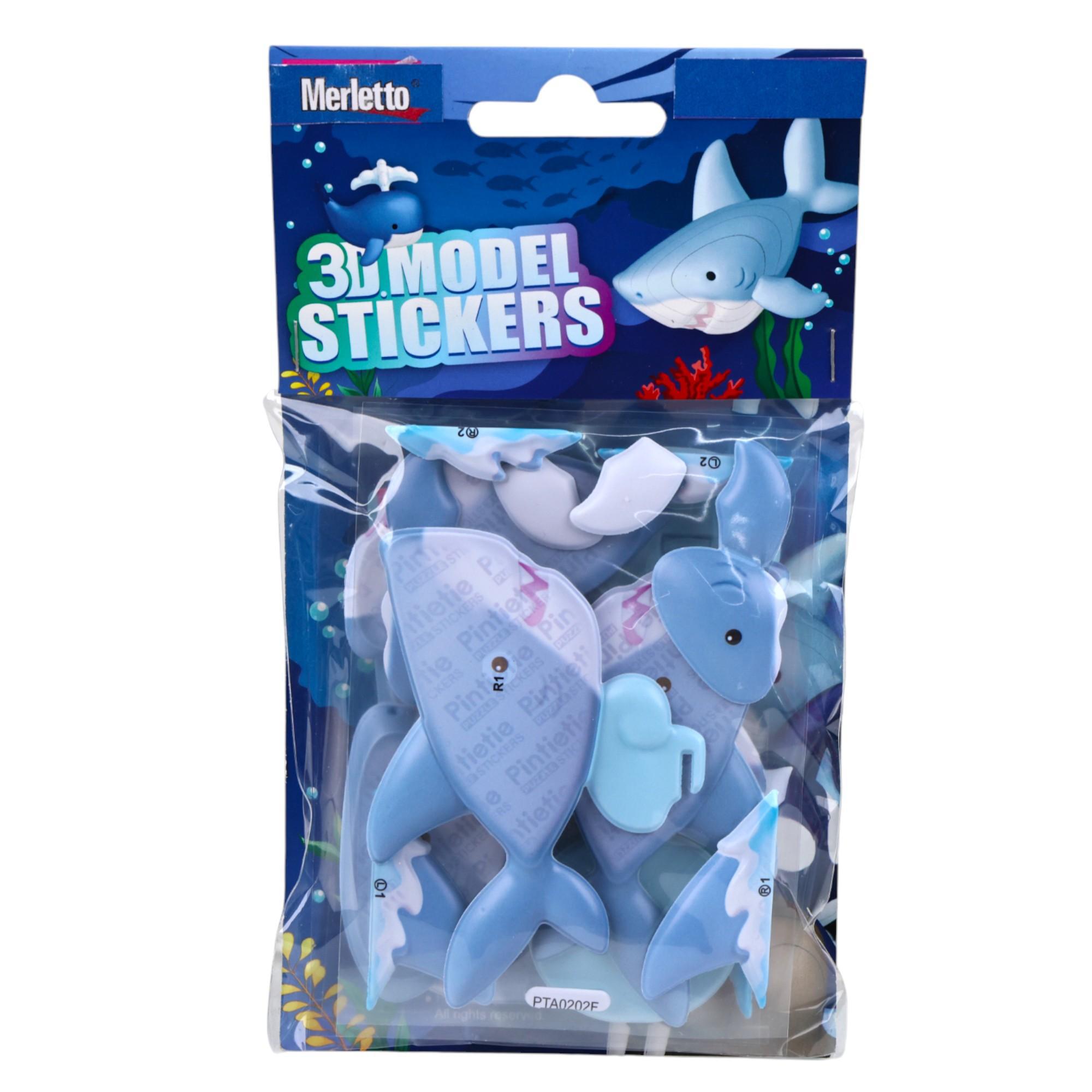 144PCSCTN 3D MODEL STICKERS INOPP BAG WITH CARD PACKING. DE - 785-6644560
