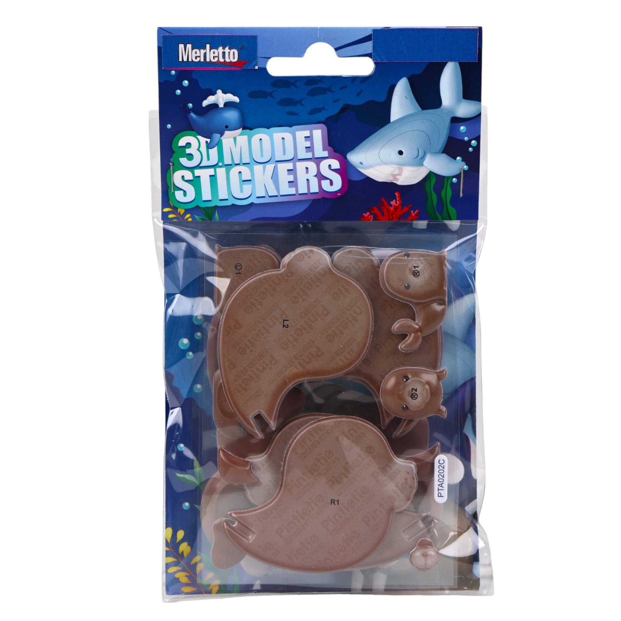 144PCSCTN 3D MODEL STICKERS INOPP BAG WITH CARD PACKING. DE - 785-6644562