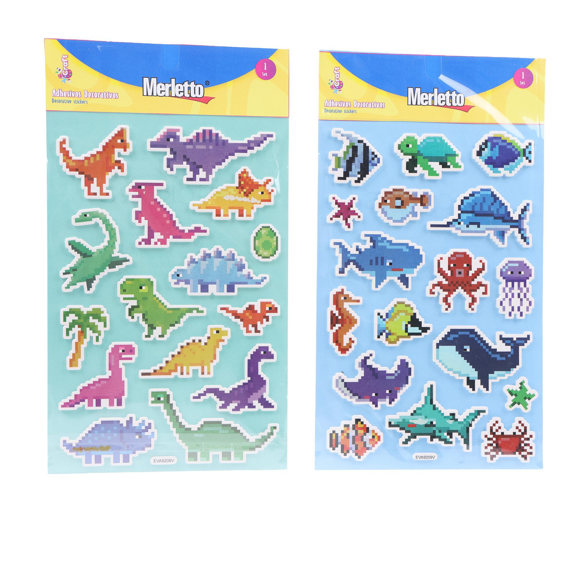 ADESIVOS DECORATIVOS INFANTIS COM PAPEL ALUMÍNIO, 2 DESIGNS VARIADOS - 785-6644656