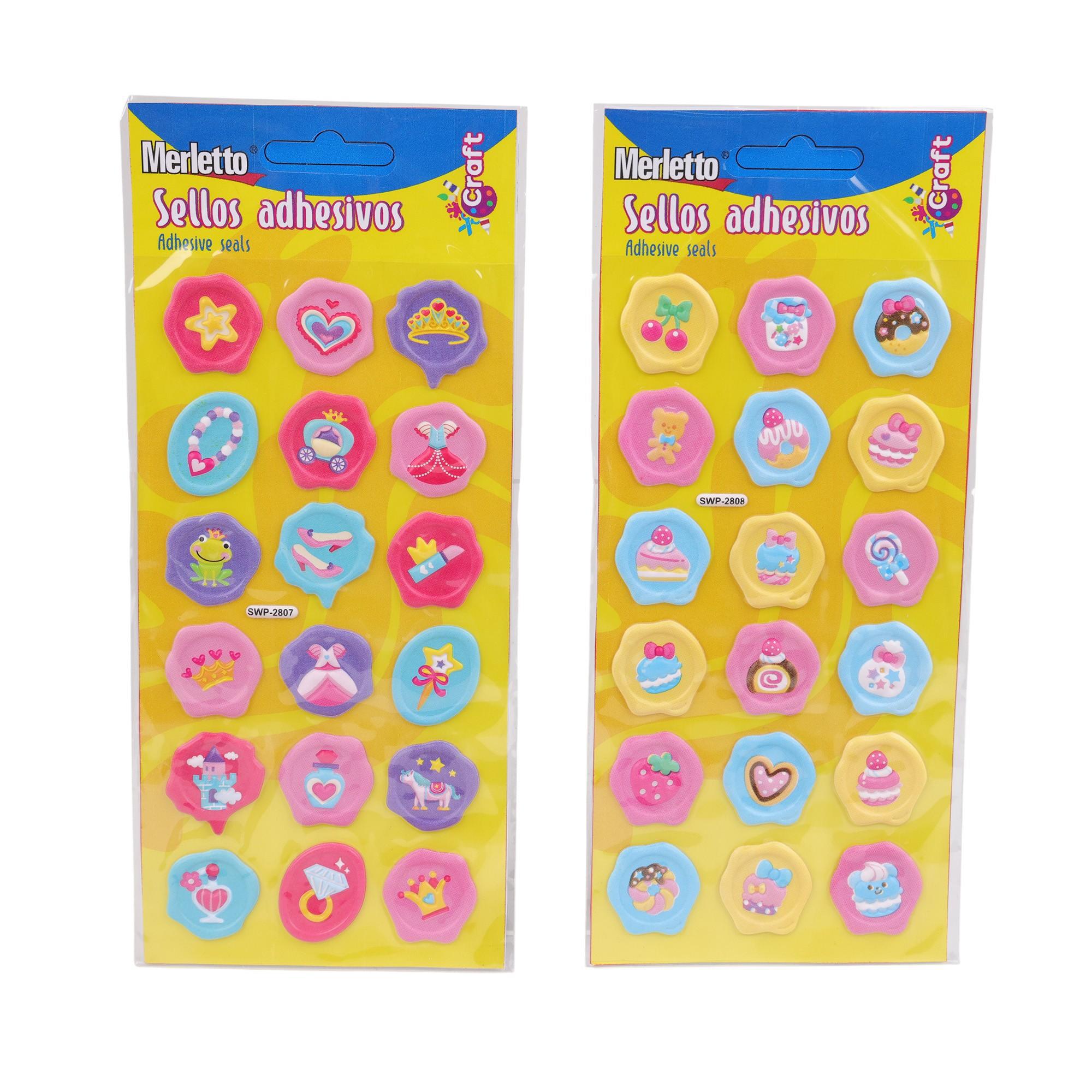 288PCSCTN SHEET EMBOSSED WAX SEA SOFT PUFFY STICKERS IN OPP - 785-7144422