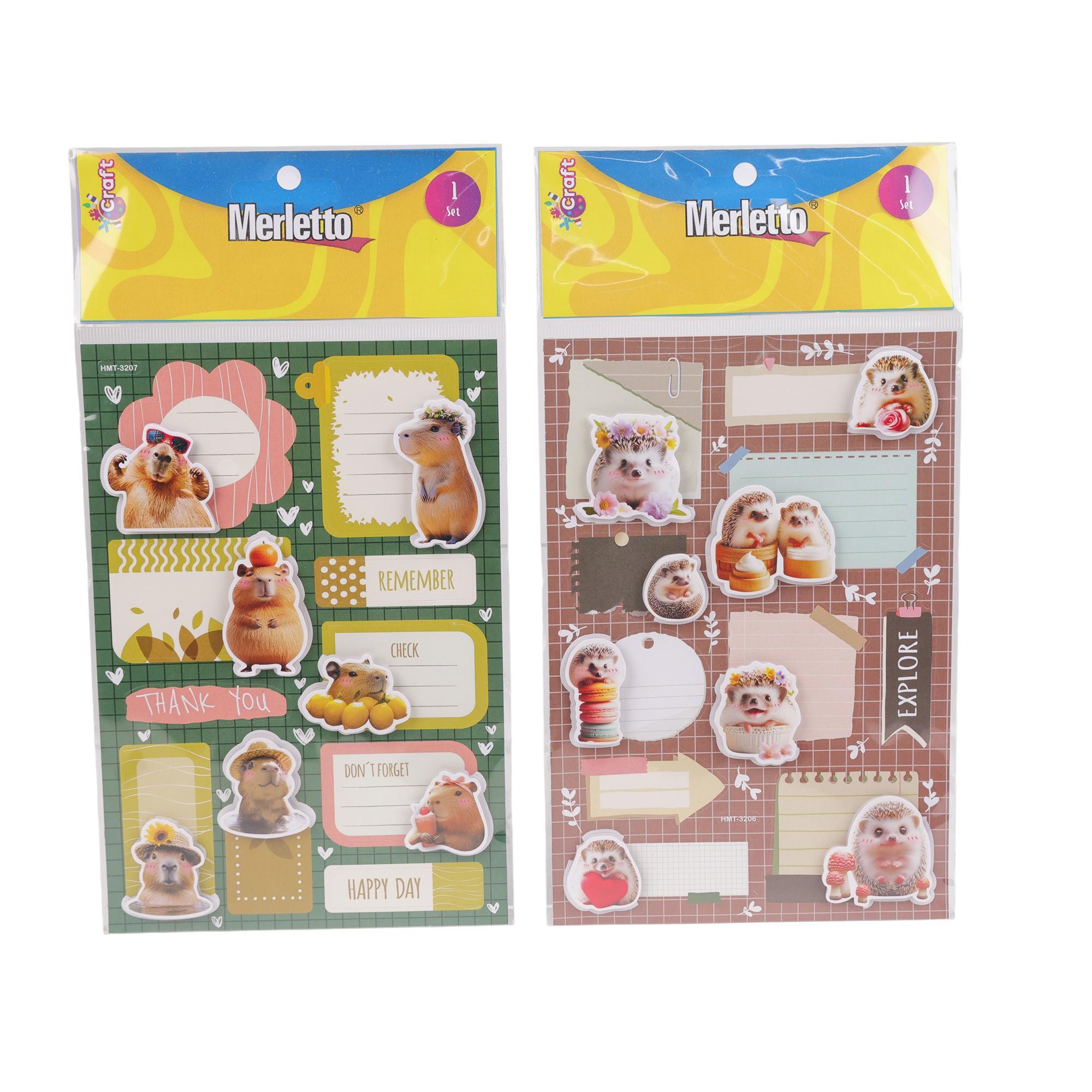 288PCSCTN SHEET KAWAII MEMO HANDMADE STICKER IN OPP BAG WIHT - 785-7144598