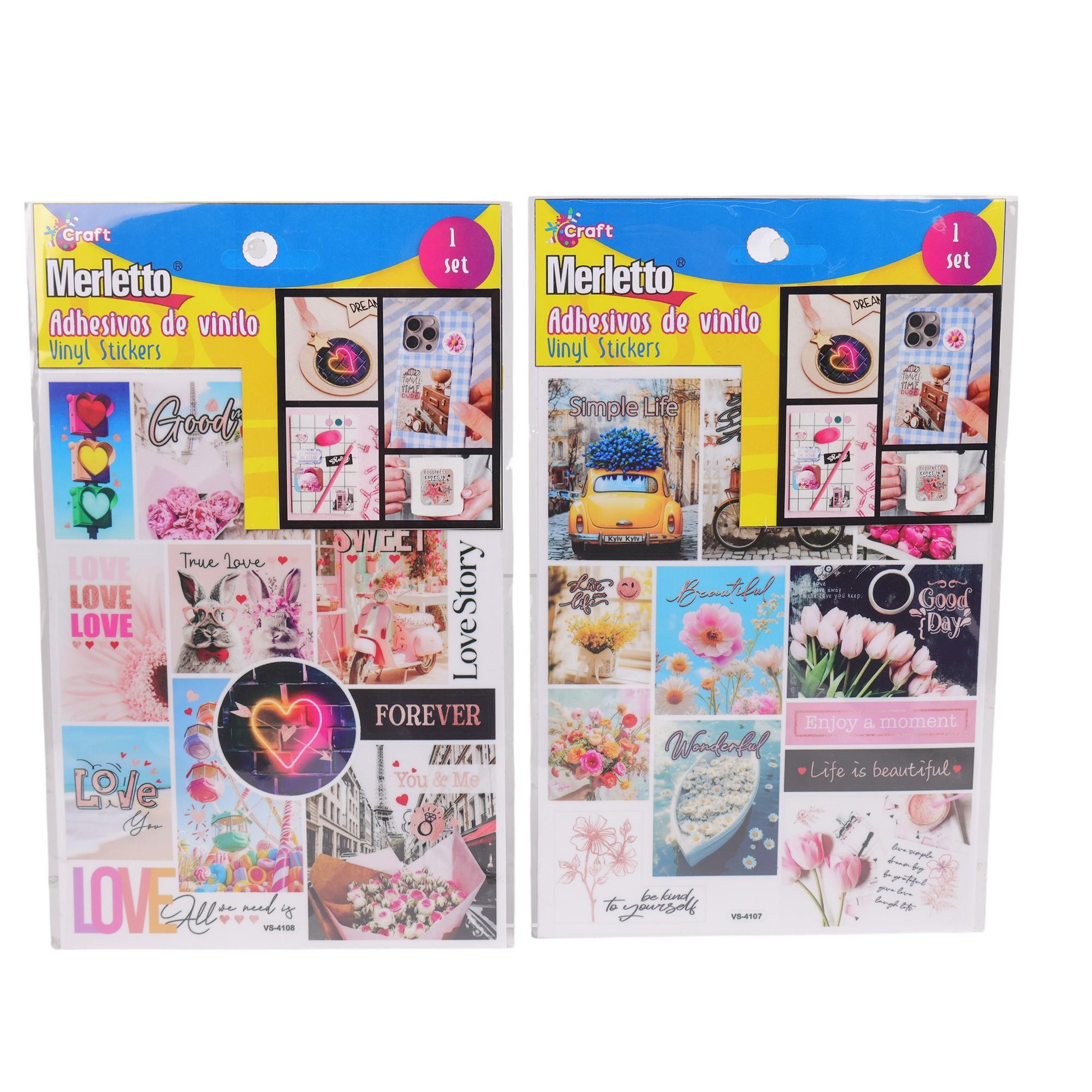 288PCSCTN SHEET VINYL STICKERSWITH L-CARD IN OPP BAG PACKIN - 785-7144602