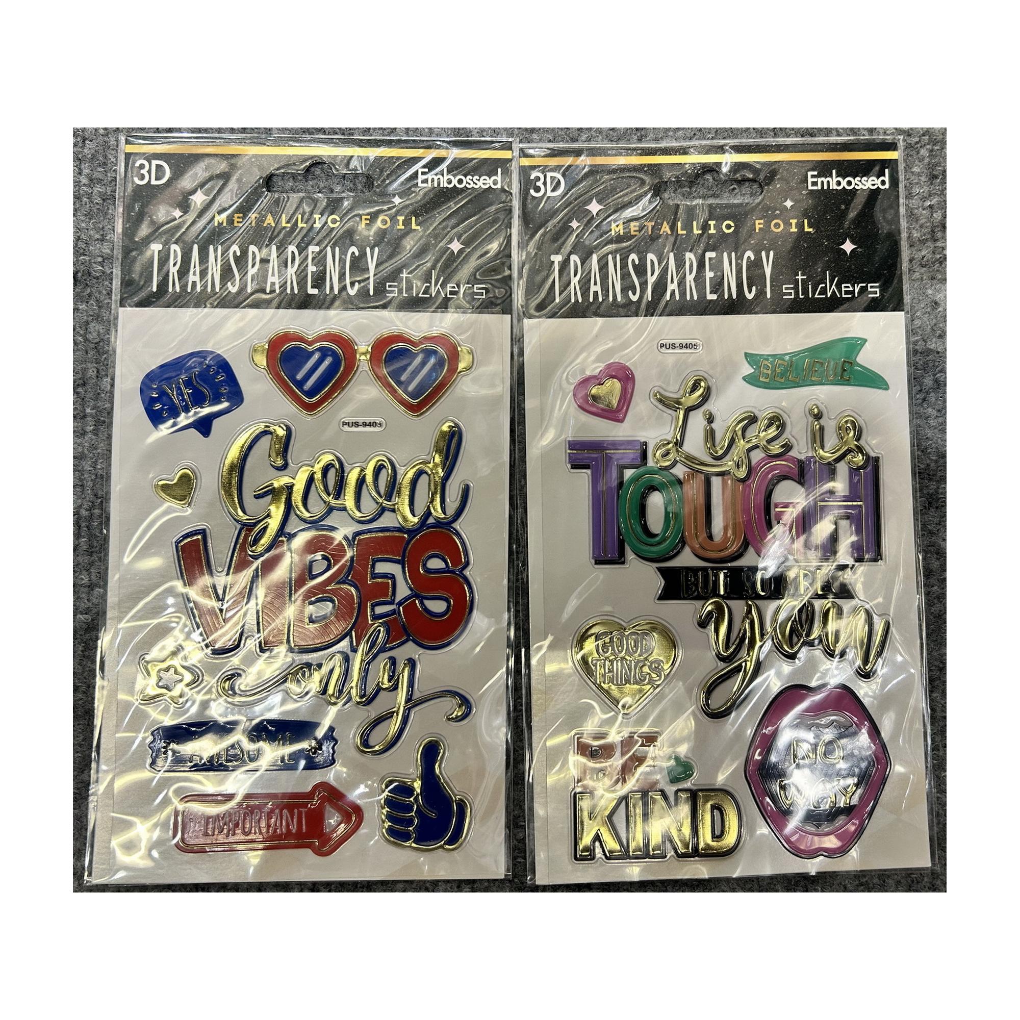 PEGATINAS DECORATIVAS METALICAS CON FOIL 2 DISEÑOS - 785-7144629