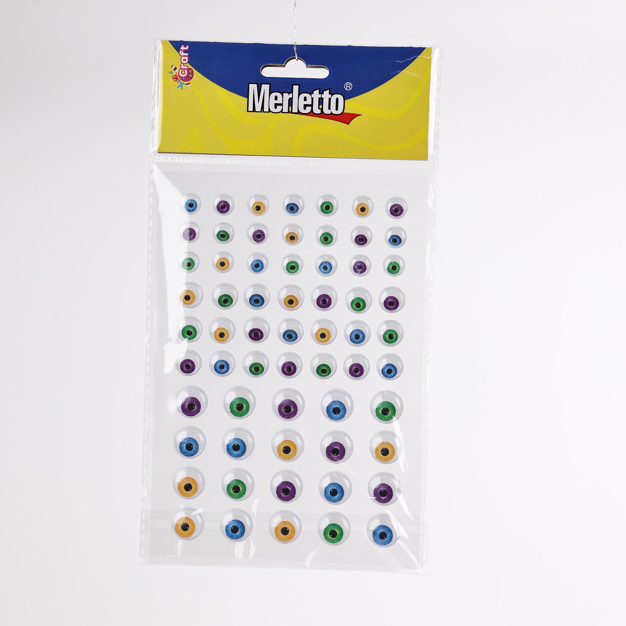 OLHOS MÓVEIS 4 CORES 62 PEÇAS TAMANHOS 10 MM, 12 MM, 15 MM - 785-7564569