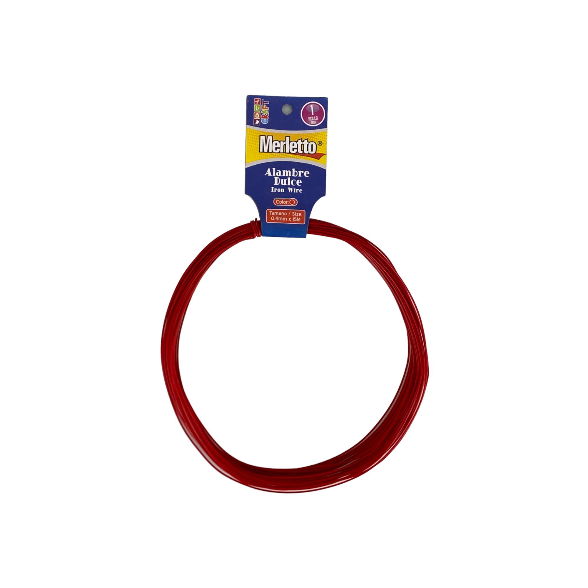 ROLLO DE ALAMBRE DE HIERRO ROJO NIQUELADO 0.4mm*15M - 785-7963750