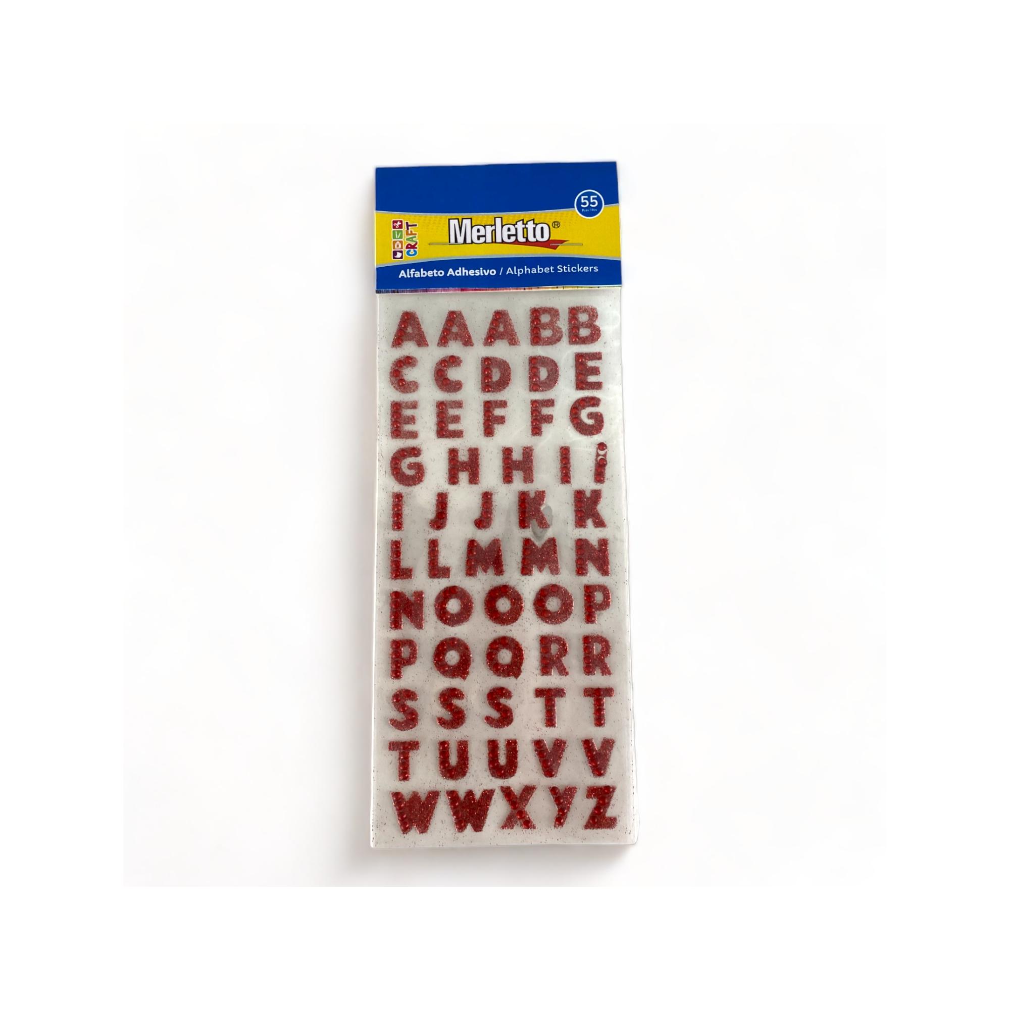55 peças de adesivos de alfabeto vermelho - 785-7963983