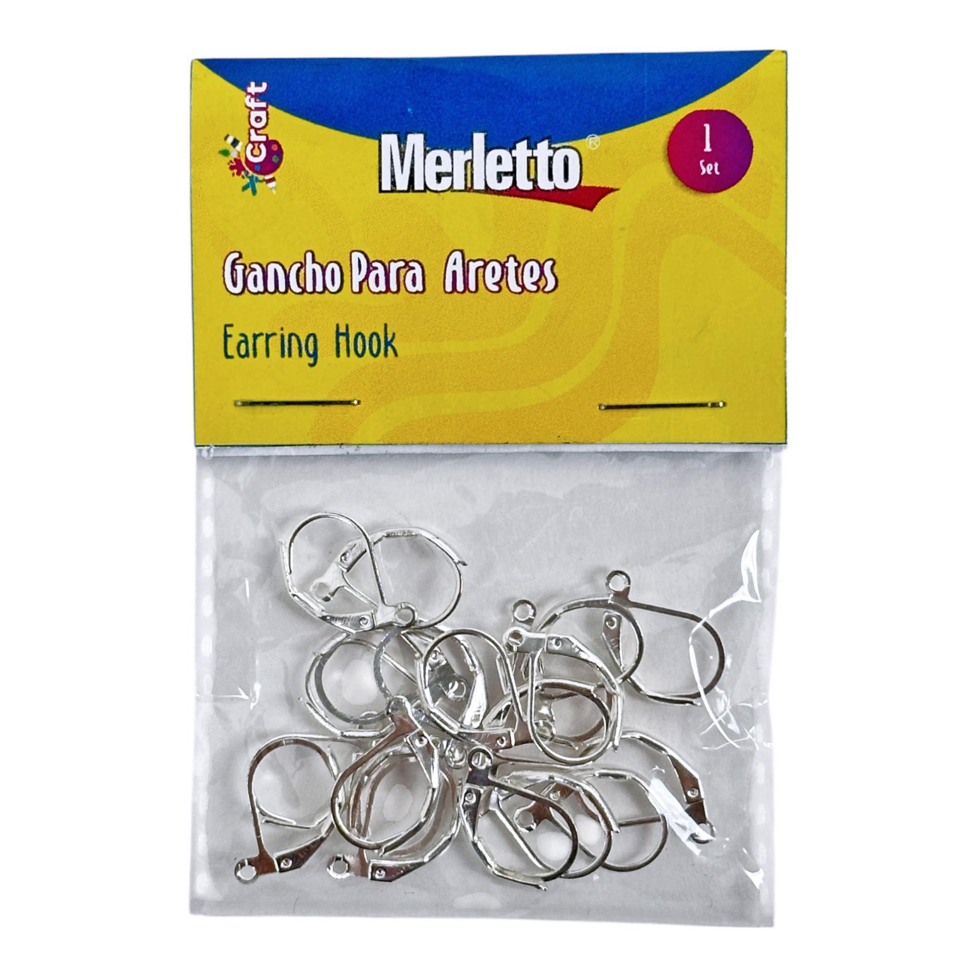 GANCHO PARA ARETES 20PZA 1.6cm PLATA - 785-7964272