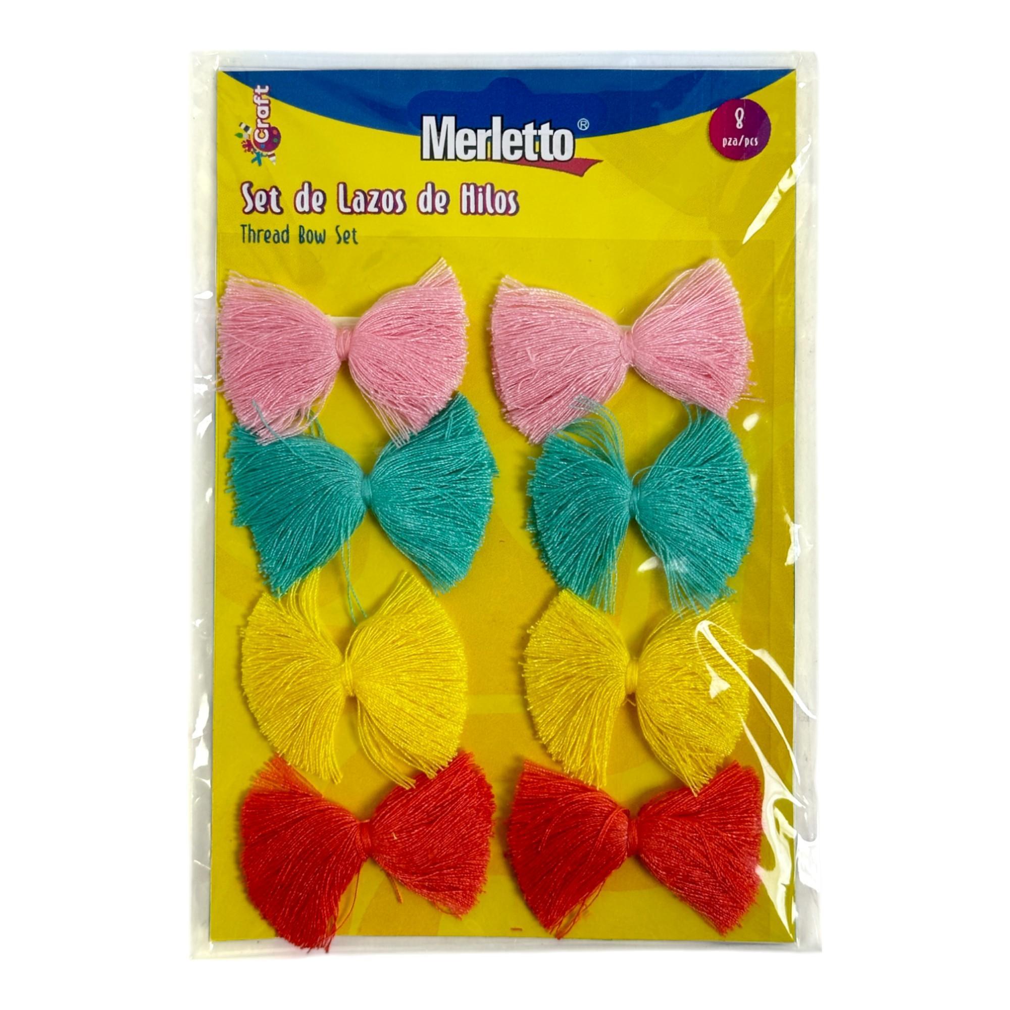 144BAGS/CTN 8PCS THREAD BOWS WITH BACK CARD IN OPP BAG PACKI - 785-7964279