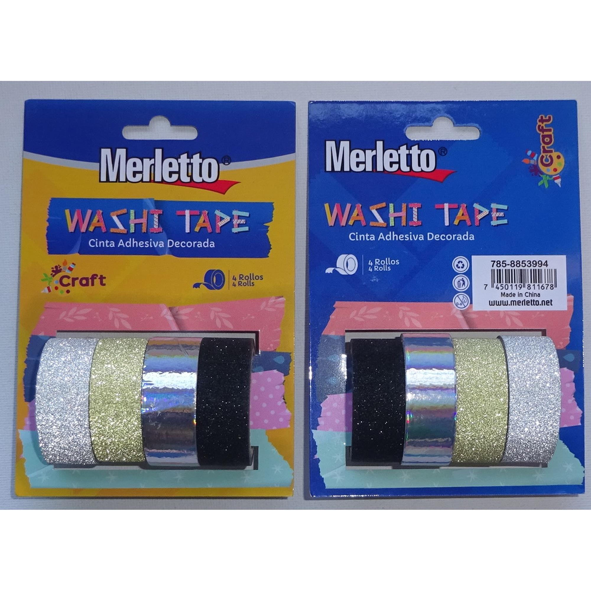 SET OF 4 ASSORTED WASHI TAPES ROLLS - 785-8853994