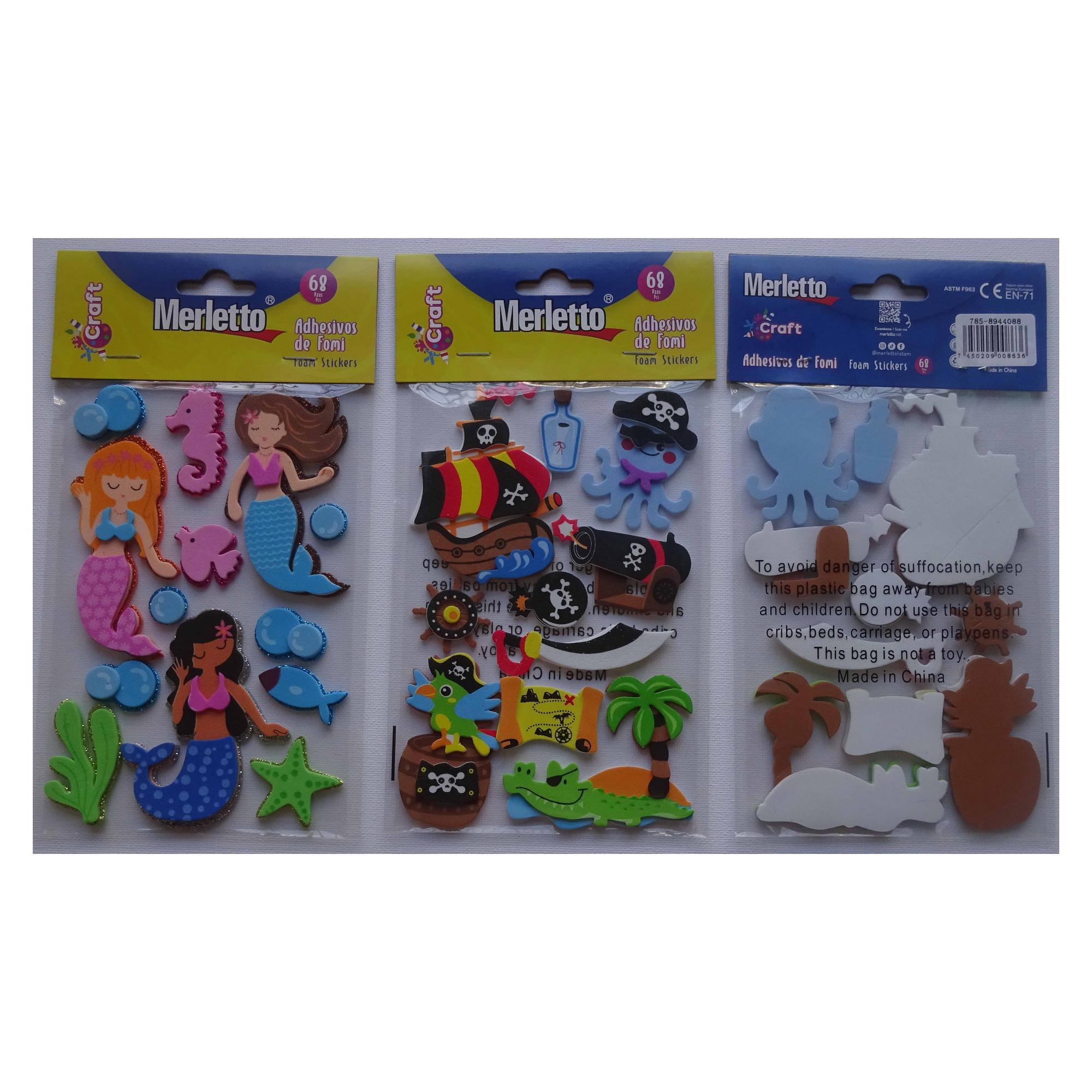 144BAGS/CTN 3D FOAM STICKERS ON PET SHEET IN OPP BAG WITH HE - 785-8944088