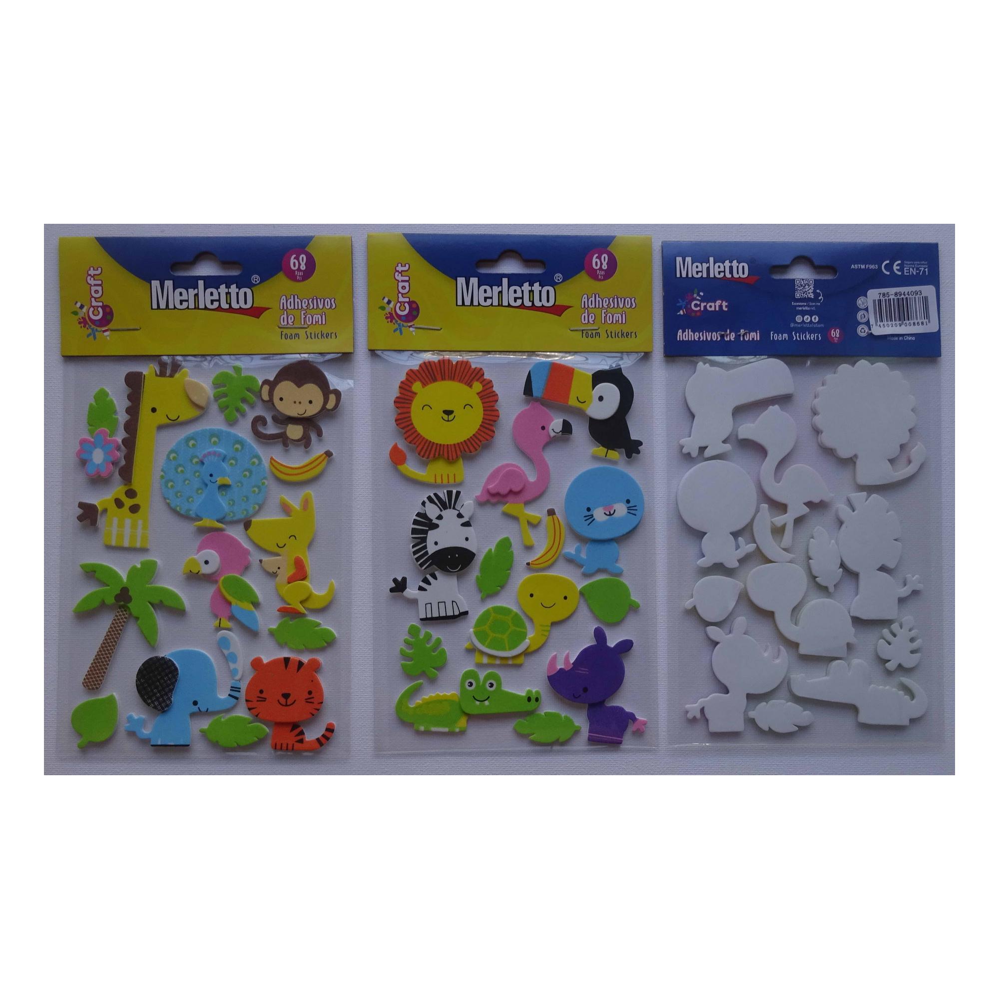 144BAGS/CTN 3D FOAM STICKERS ON PET SHEET IN OPP BAG WITH HE - 785-8944093