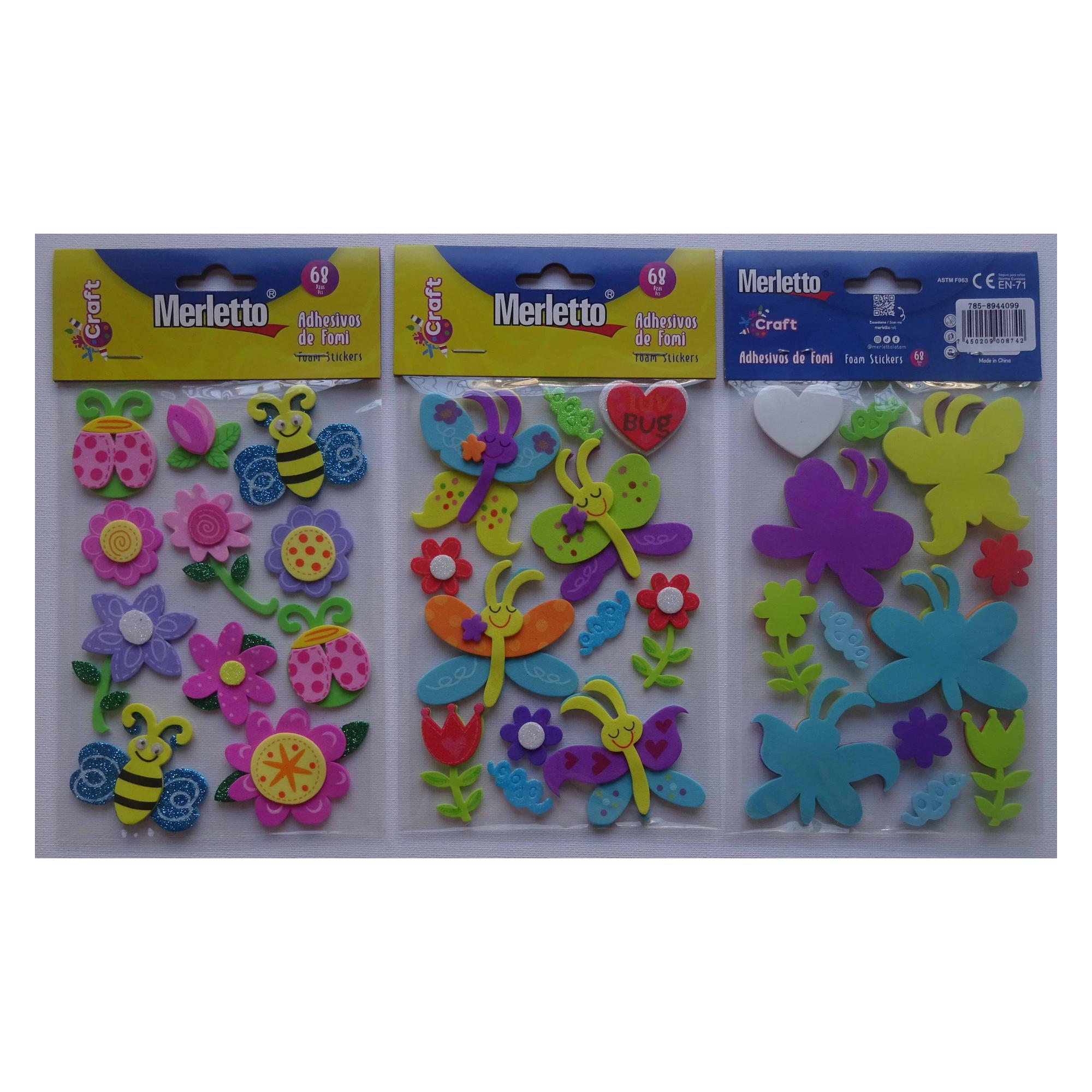 144BAGS/CTN 3D FOAM STICKERS ON PET SHEET IN OPP BAG WITH HE - 785-8944099