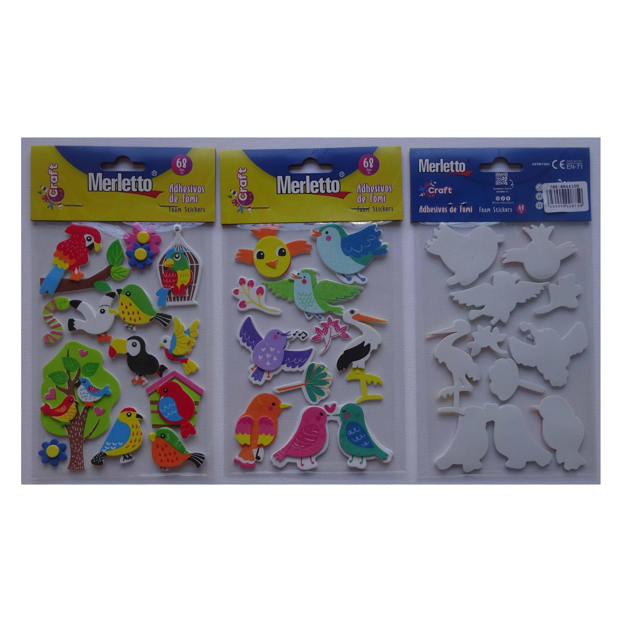 144BAGS/CTN 3D FOAM STICKERS ON PET SHEET IN OPP BAG WITH HE - 785-8944100