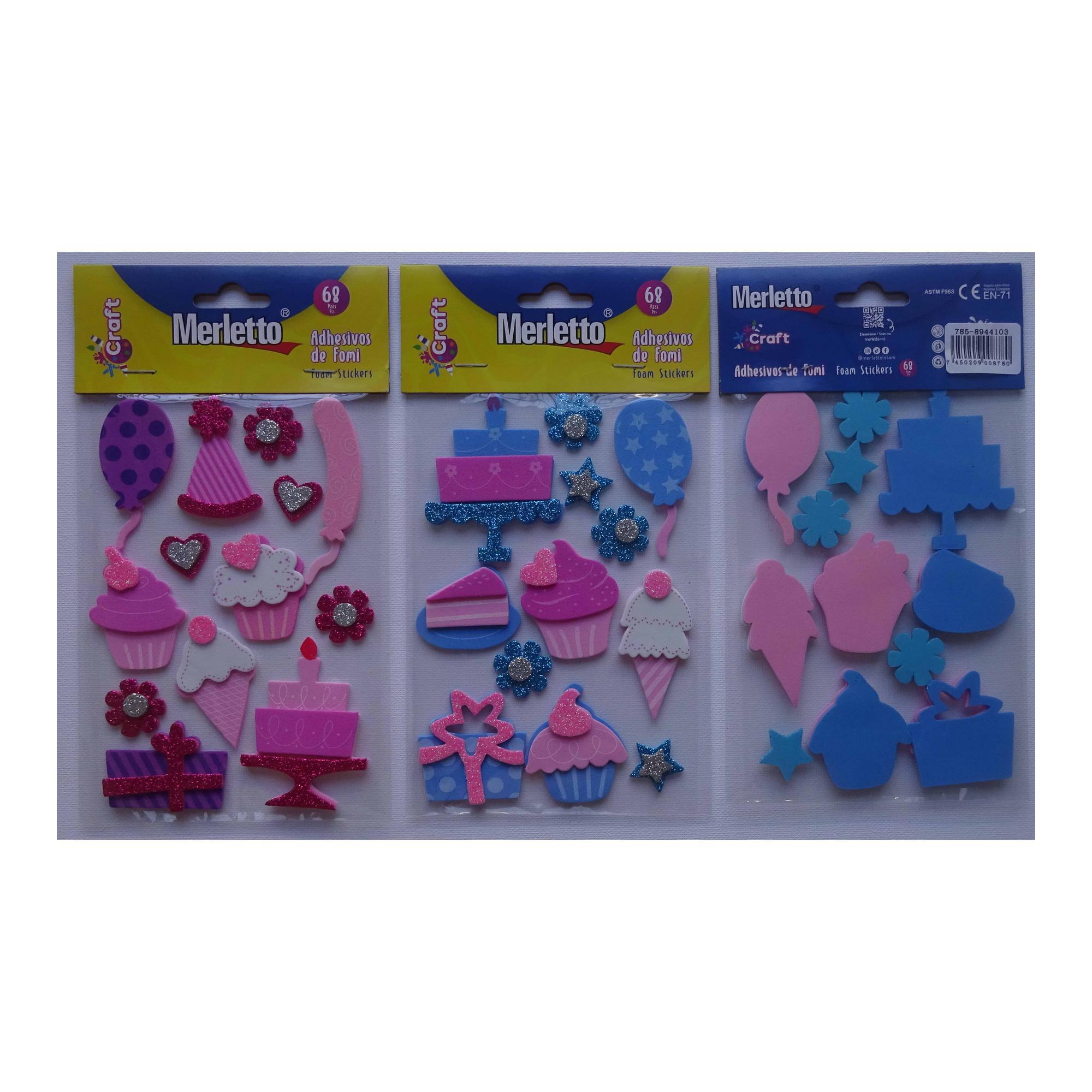 144BAGS/CTN 3D FOAM STICKERS ON PET SHEET IN OPP BAG WITH HE - 785-8944103