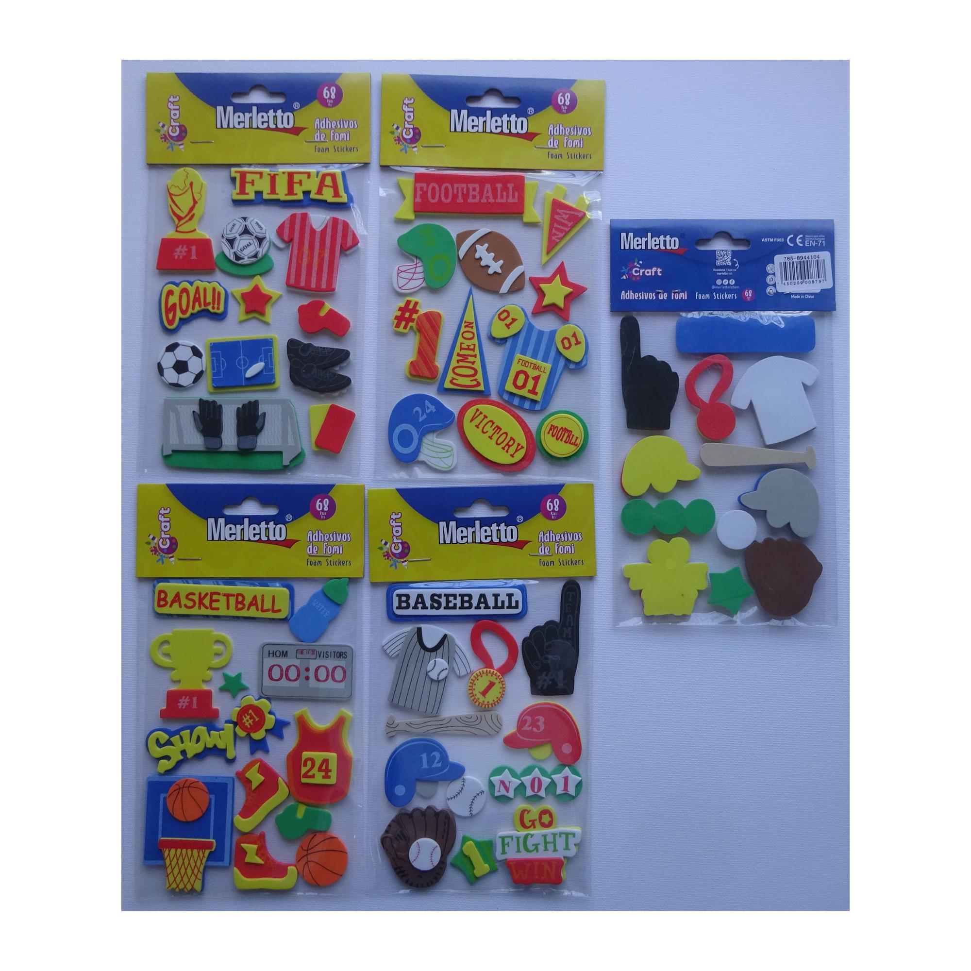 144BAGS/CTN 3D FOAM STICKERS ON PET SHEET IN OPP BAG WITH HE - 785-8944104