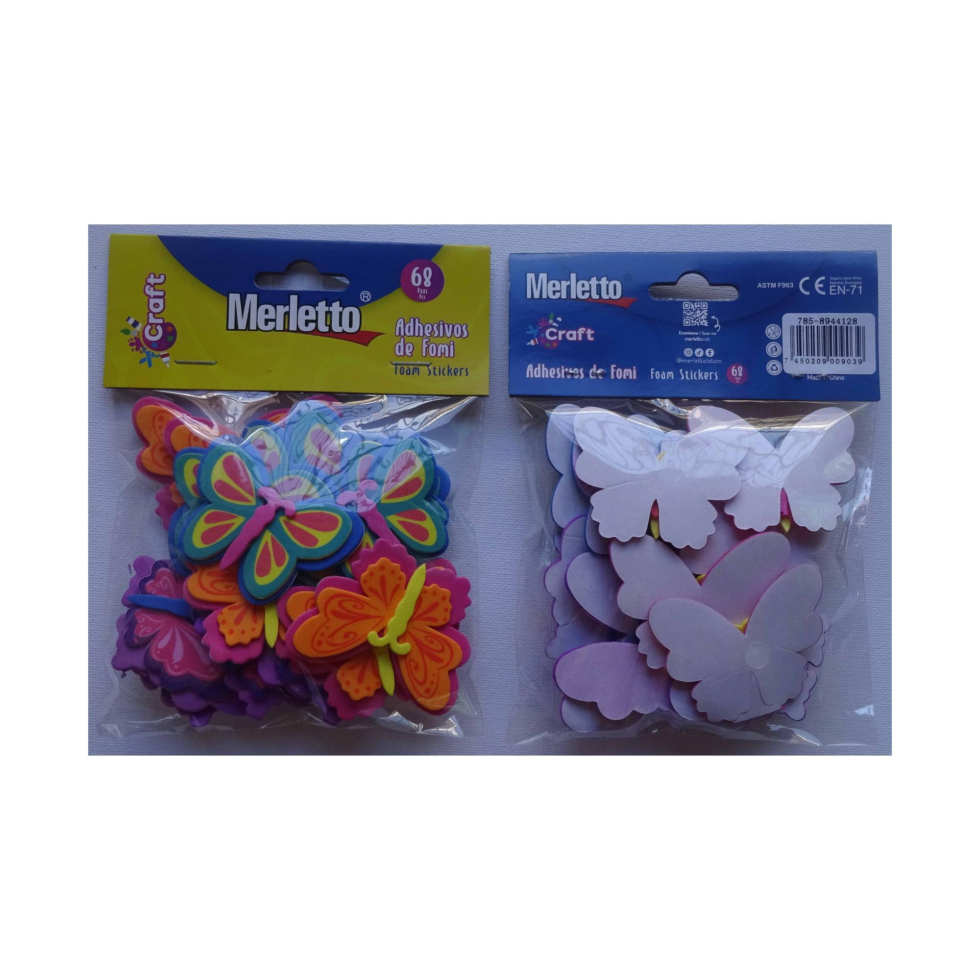 ADHESIVO D FOMI 15PZA MARIPOSA - 785-8944128